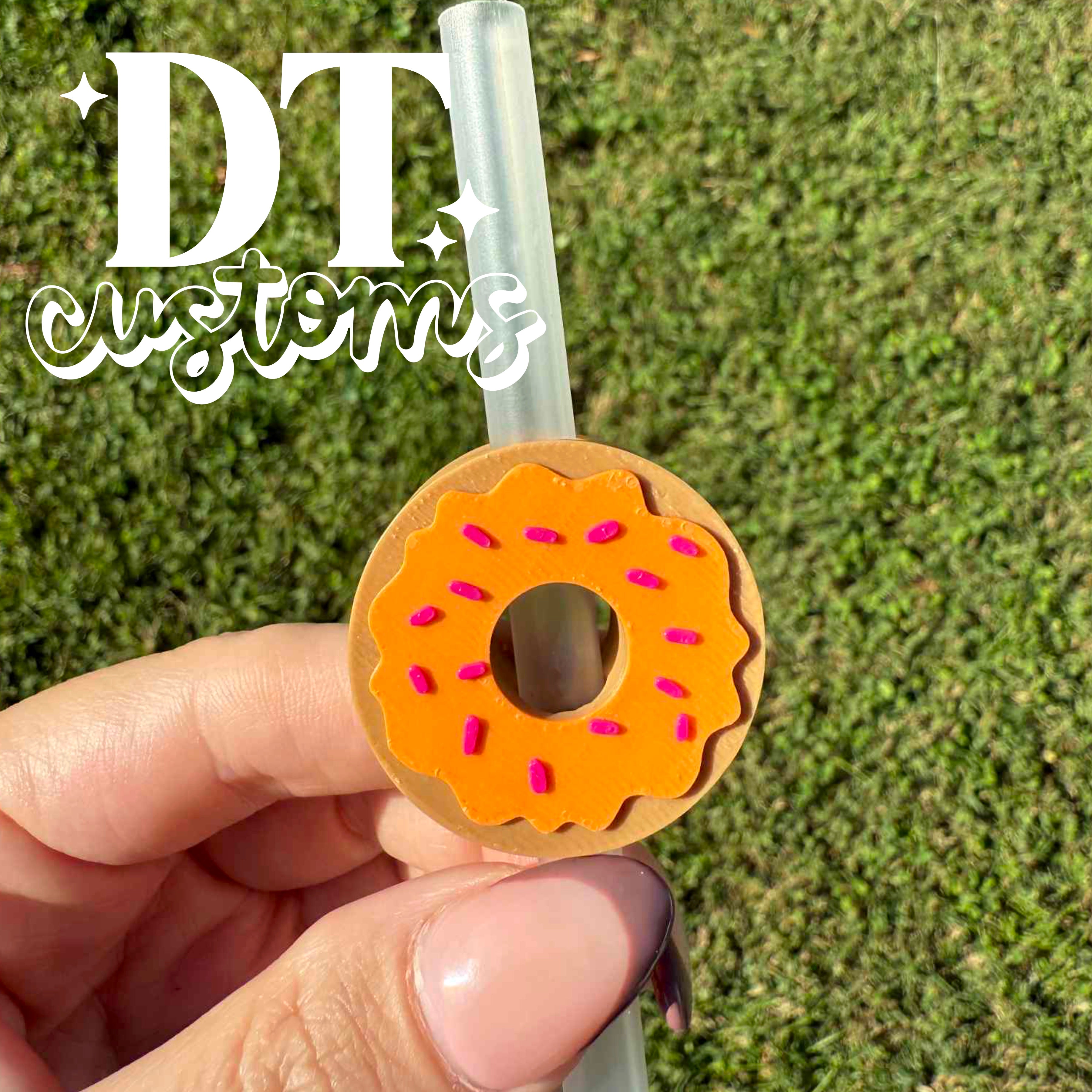 Wholesale Sprinkle Donut 3D Straw Topper