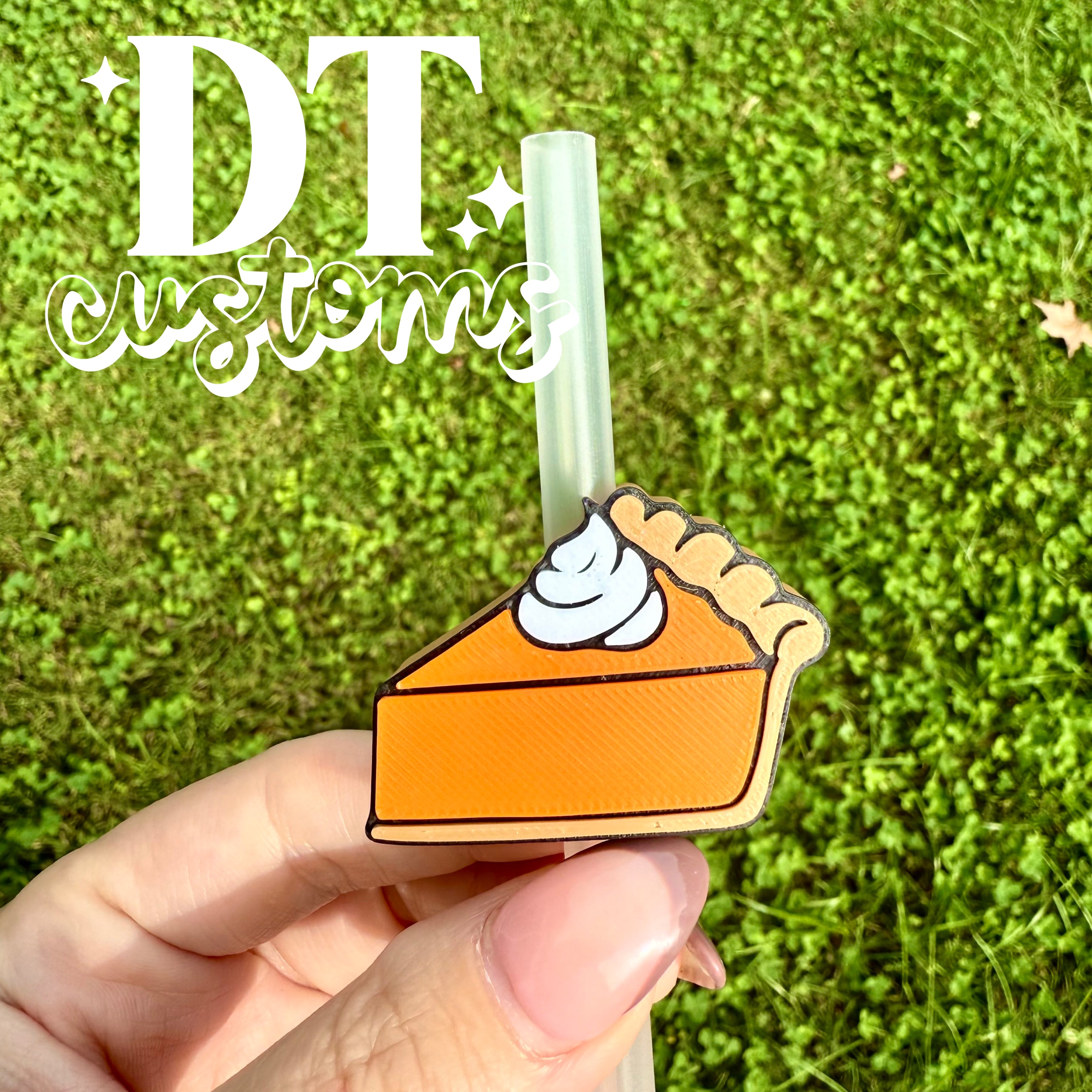 Wholesale Pumpkin Pie 3D Straw Topper