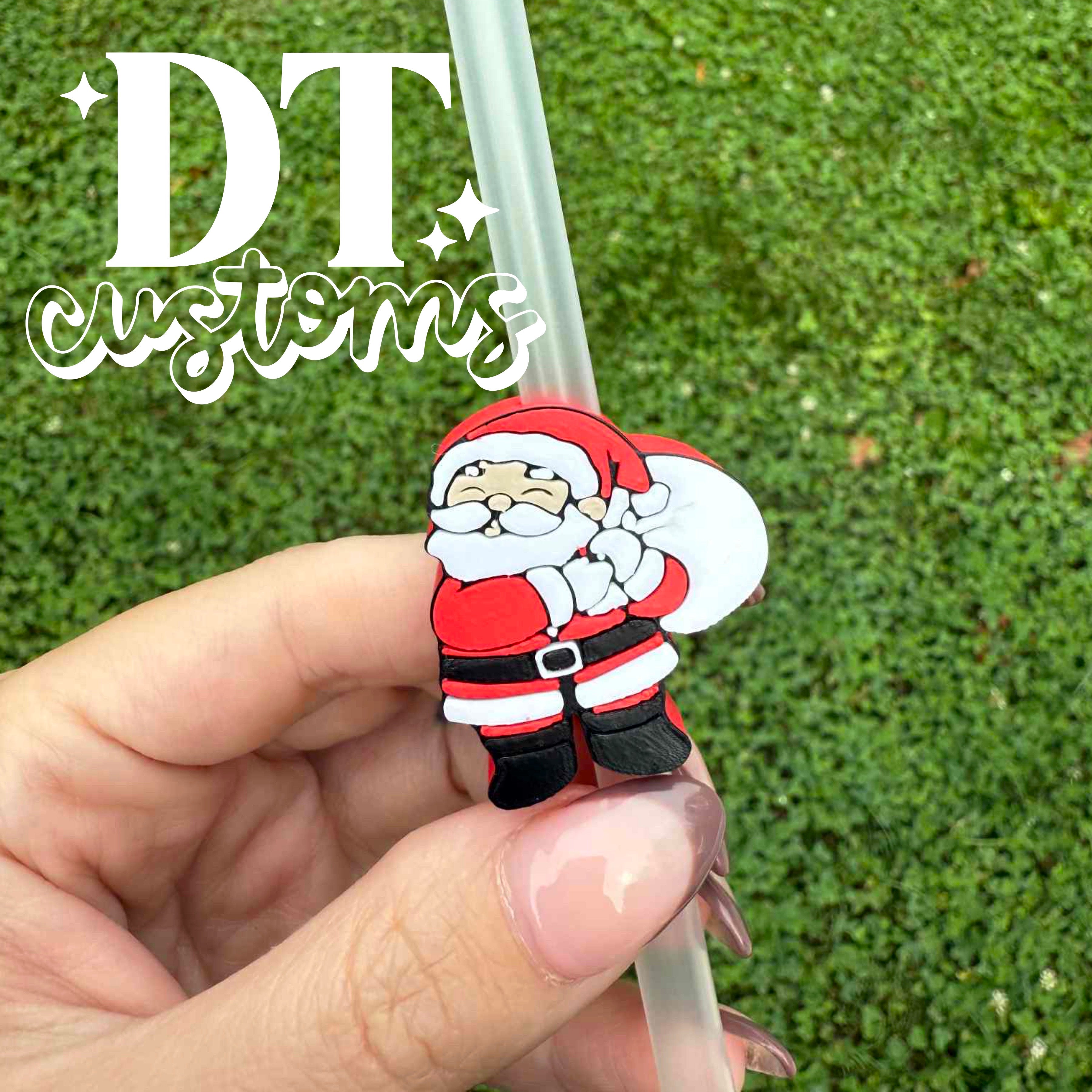 Wholesale Santa 3D Straw Topper
