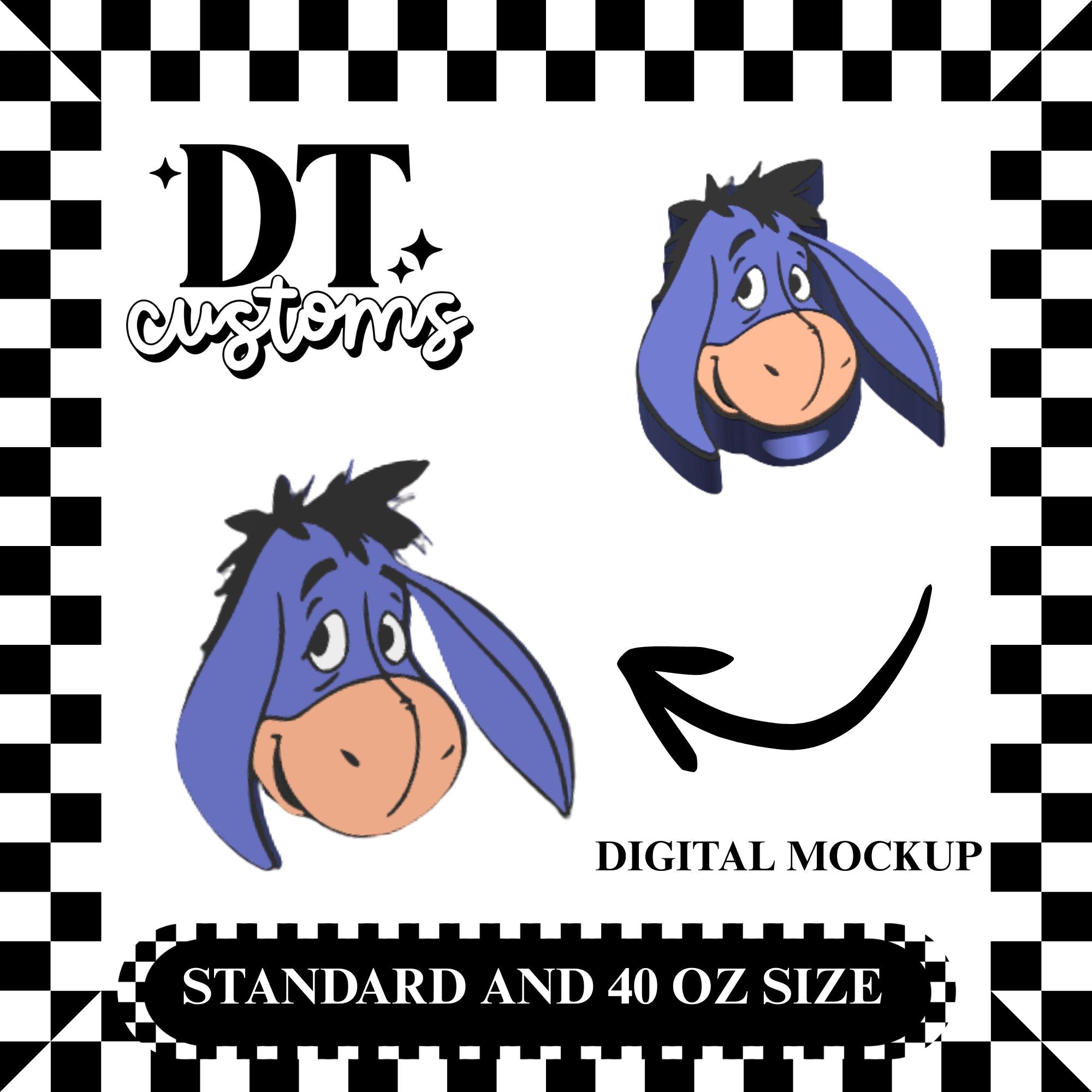 Wholesale Eey Donkey 3D Straw Topper