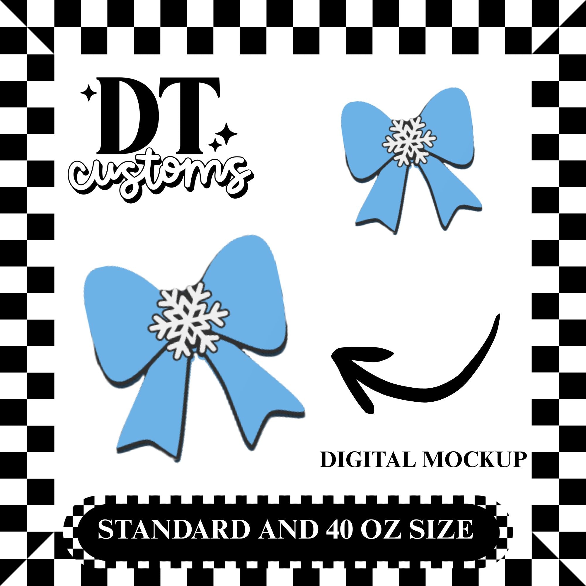 Wholesale Snowflake Bow 3D Straw Topper
