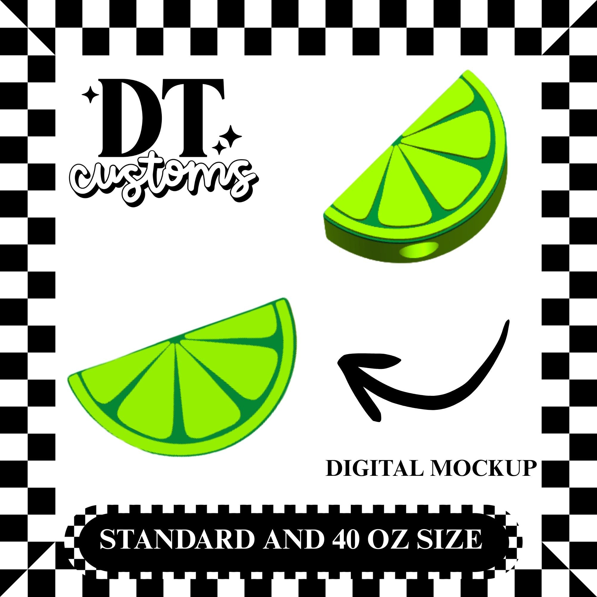 Wholesale Lime 3D Straw Topper
