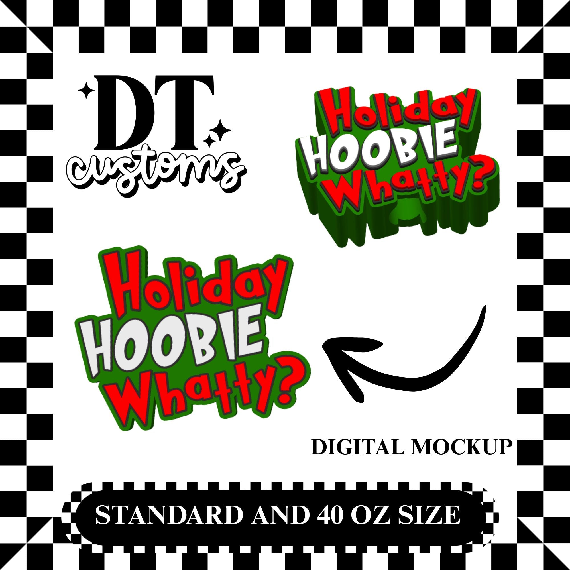 Wholesale Holiday Hoobie Whatty 3D Straw Topper