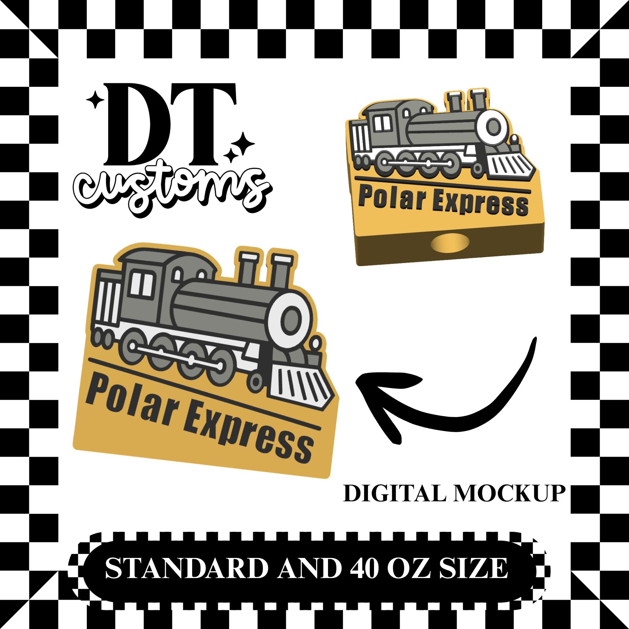 Wholesale Polar Train 3D Straw Topper