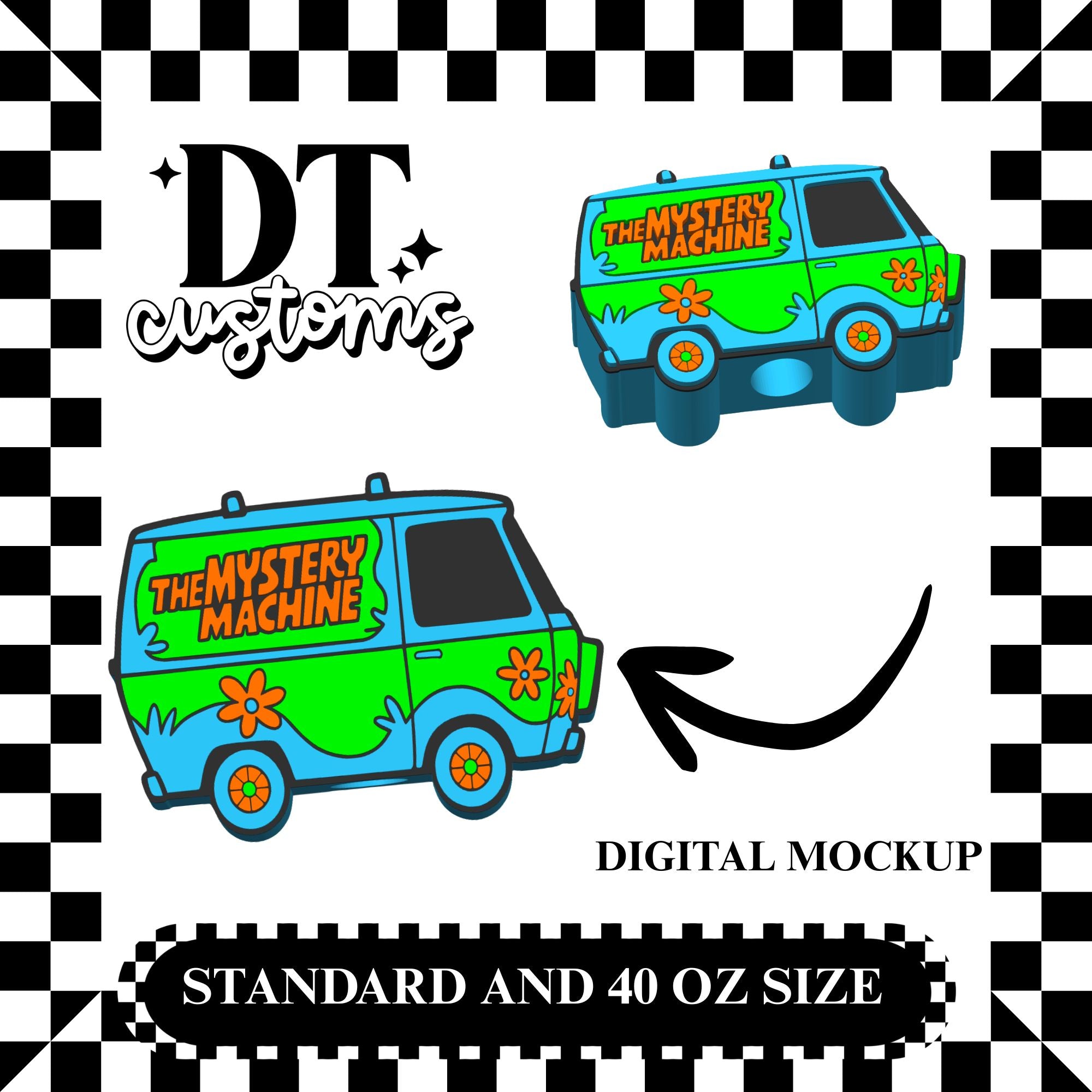 Wholesale Mystery Machine 3D Straw Topper