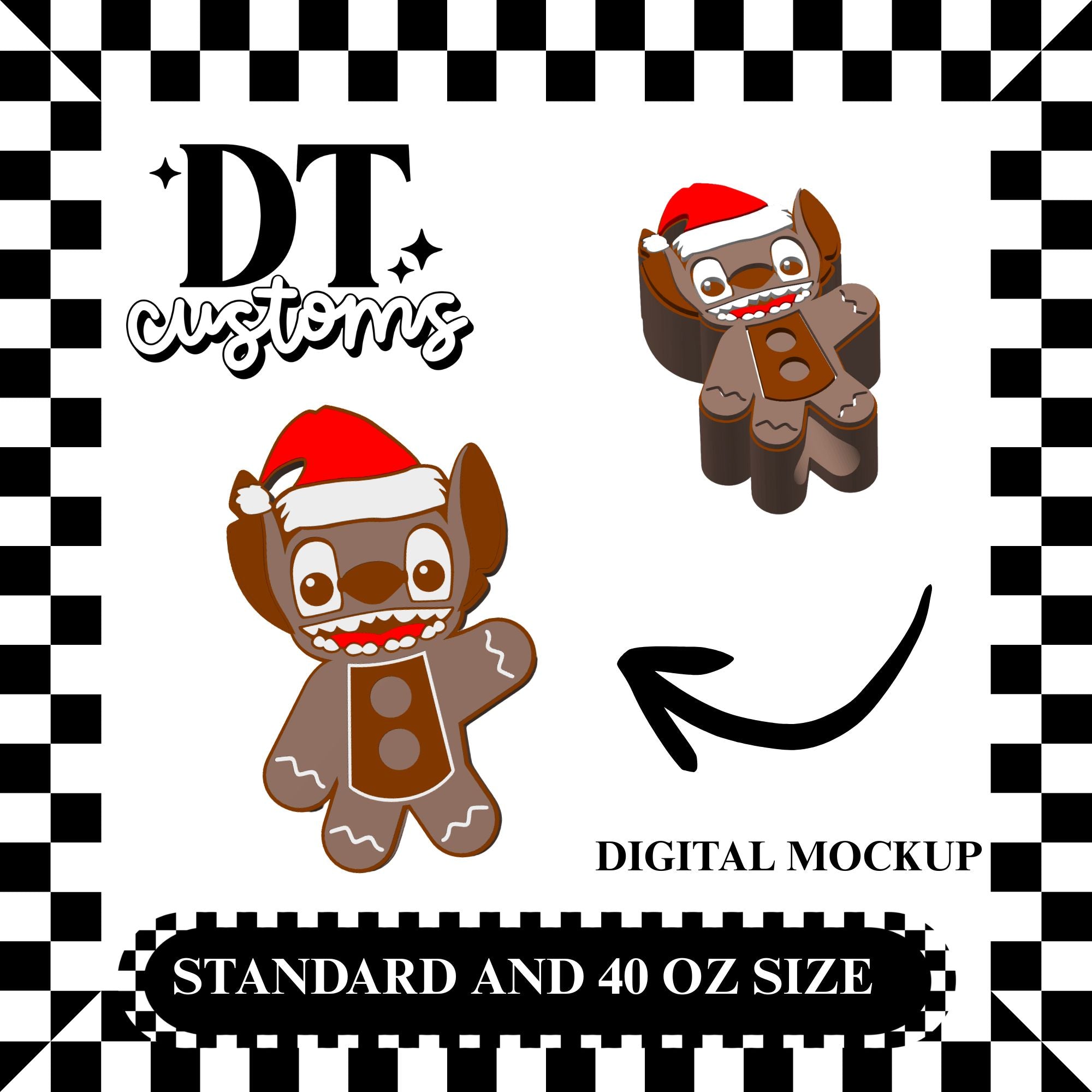 Wholesale Gingerbread Alien 3D Straw Topper