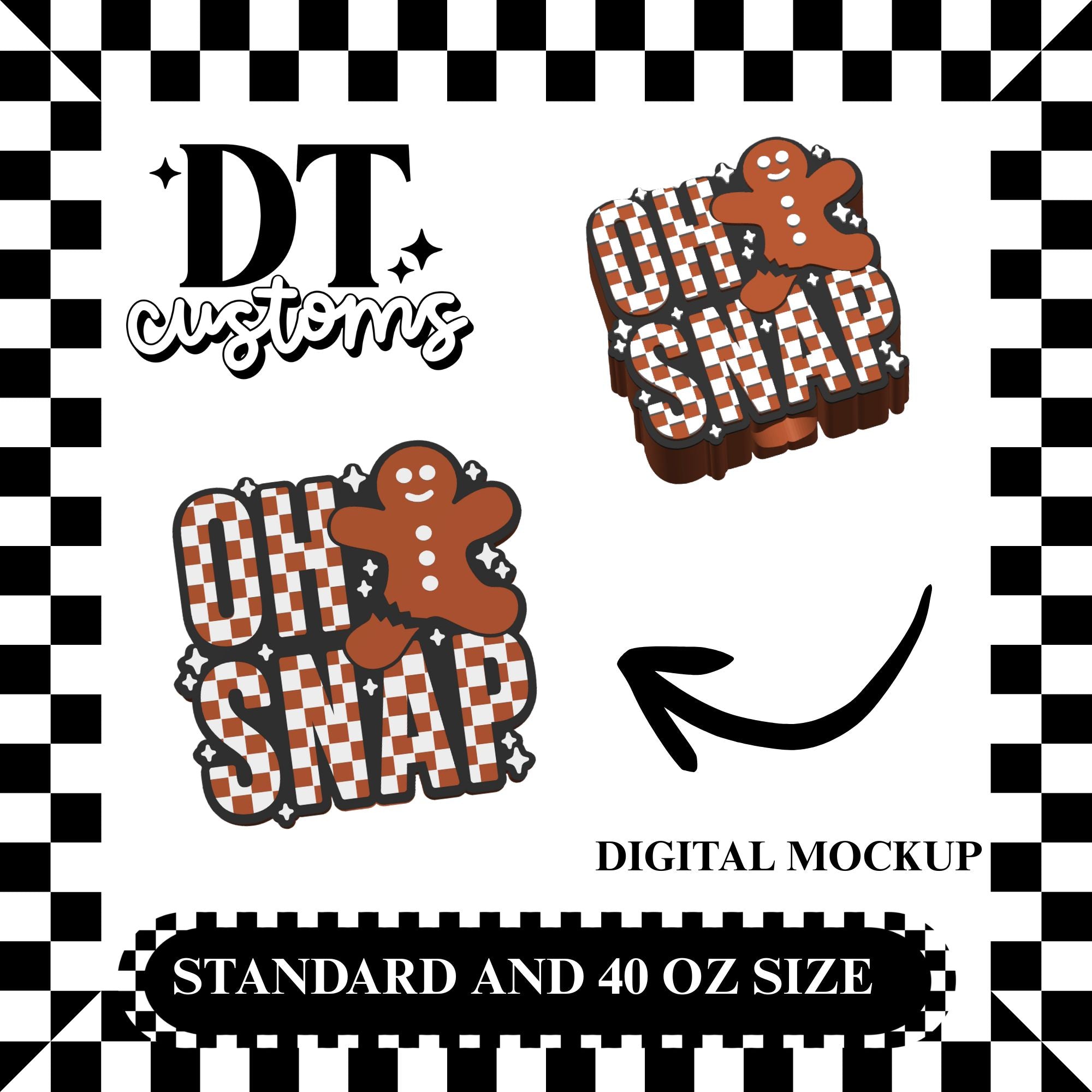 Wholesale Oh Snap Gingerbread 3D Straw Topper
