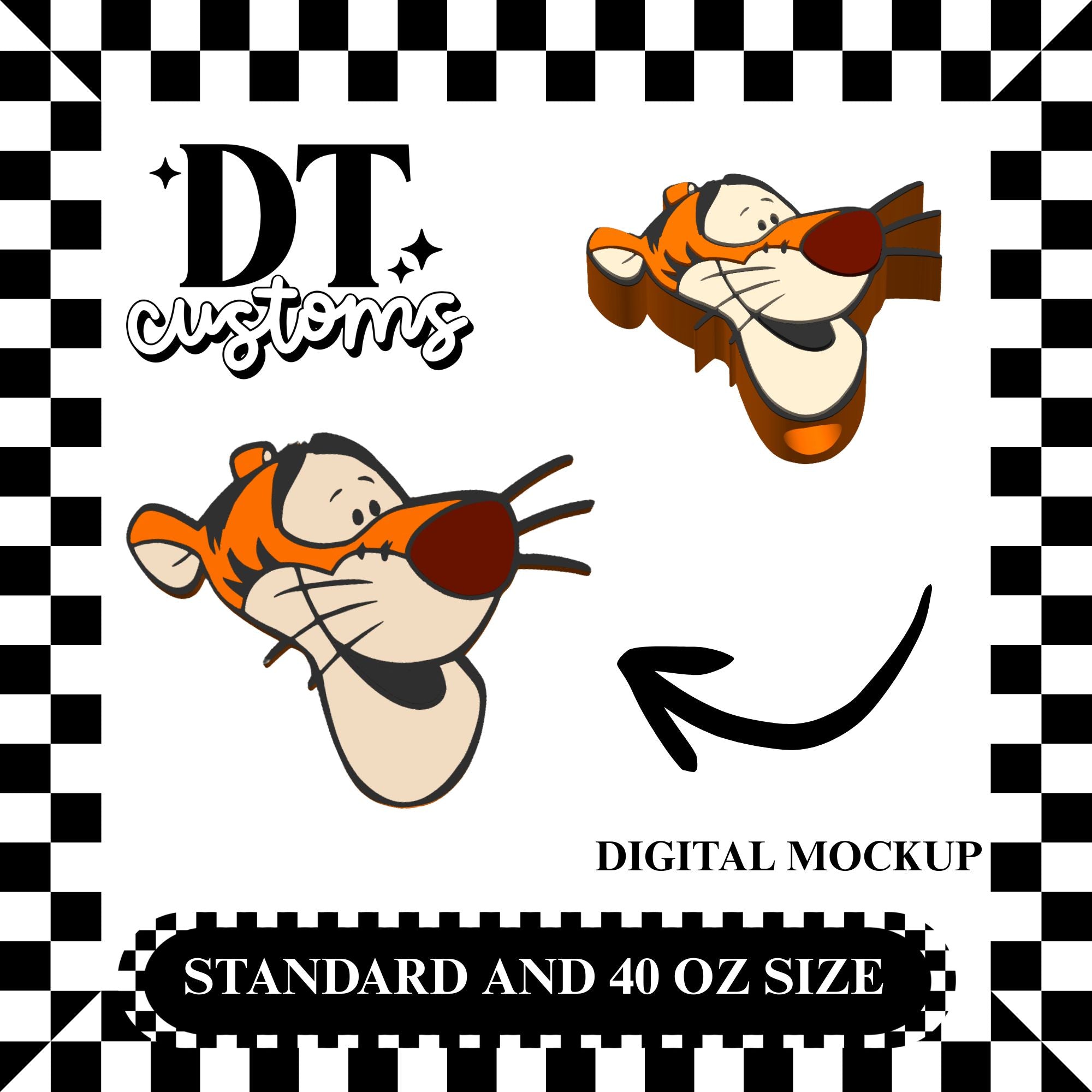 Wholesale Tigger 3D Straw Topper