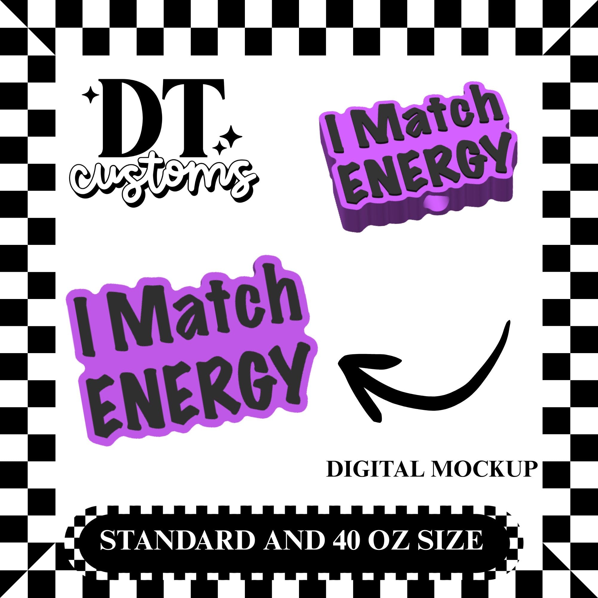 Wholesale Match Energy 3D Straw Topper