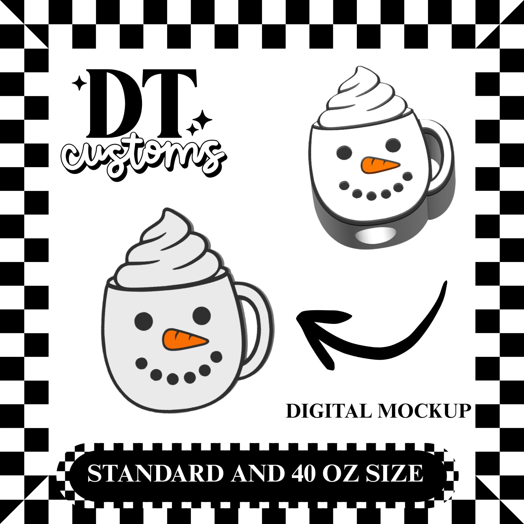 Wholesale Snowman Whipped Mug 3D Straw Topper