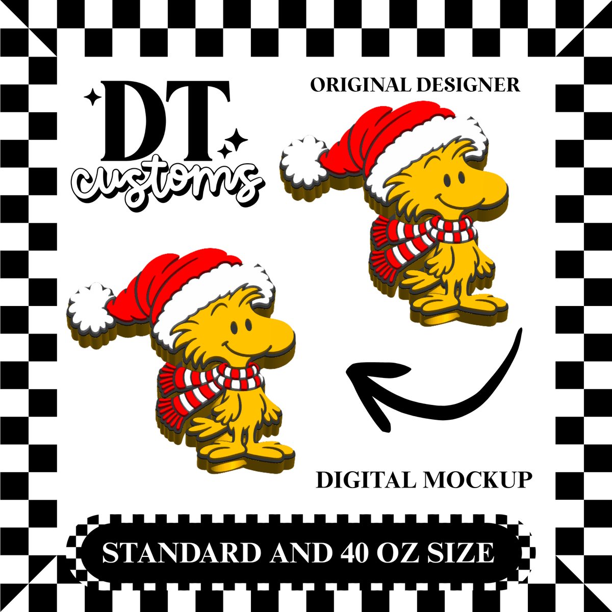Wholesale Christmas Hat Stock Bird 3D Straw Topper Designed By DT Customs