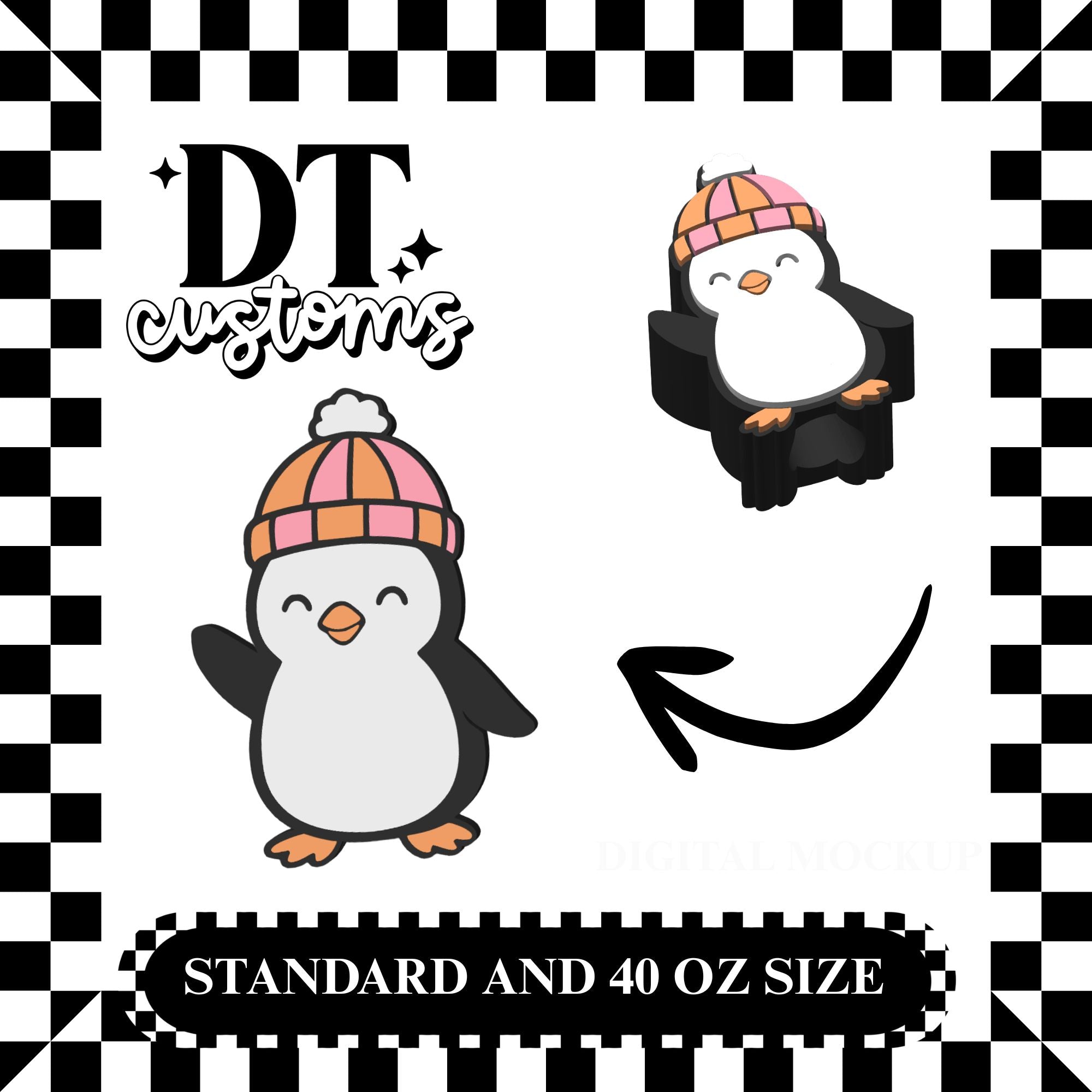 Wholesale Beanie Penguin 3D Straw Topper