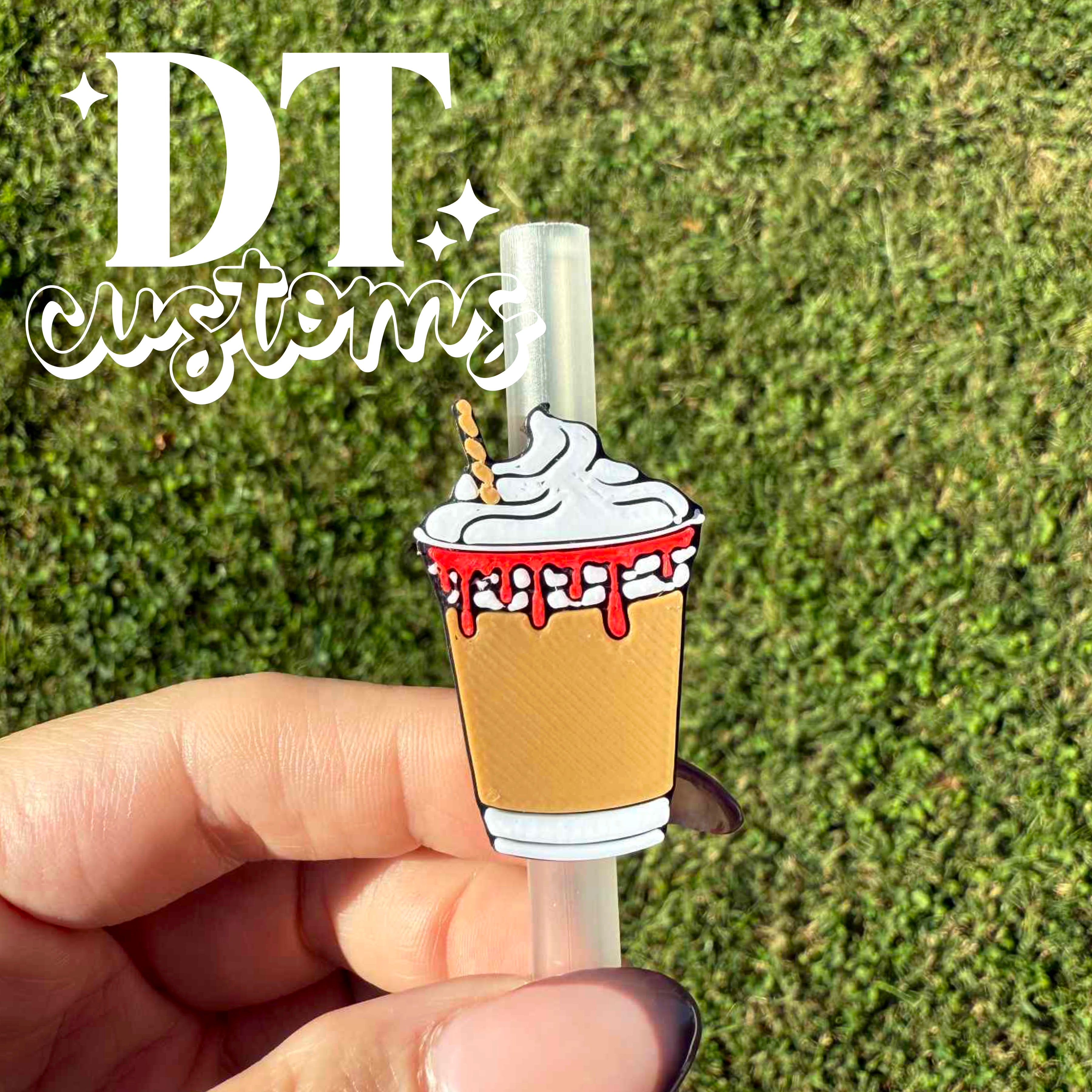 Wholesale Drip Whipped Iced Coffee 3D Straw Topper