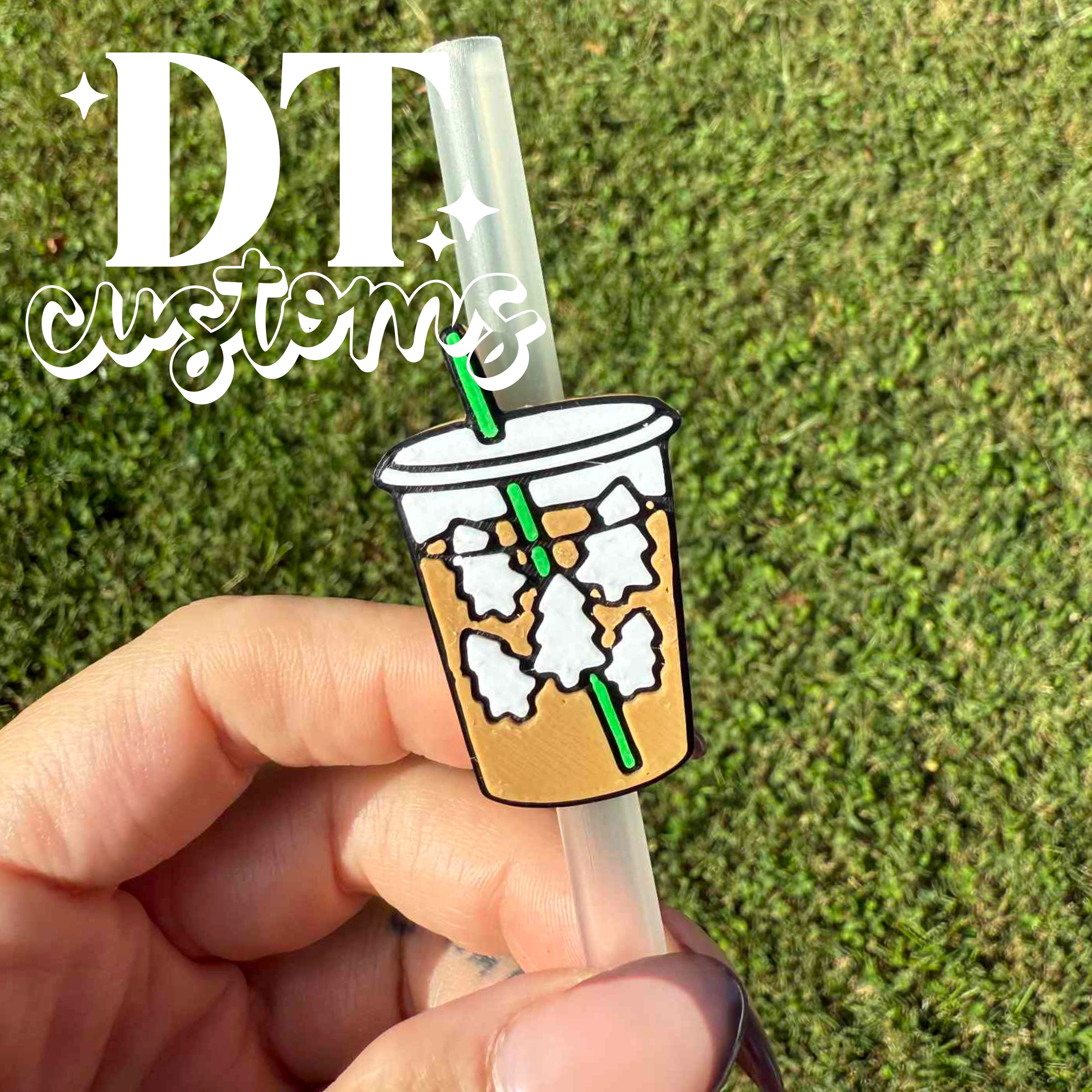 Wholesale Christmas Tree Cube Iced Coffee 3D Straw Topper