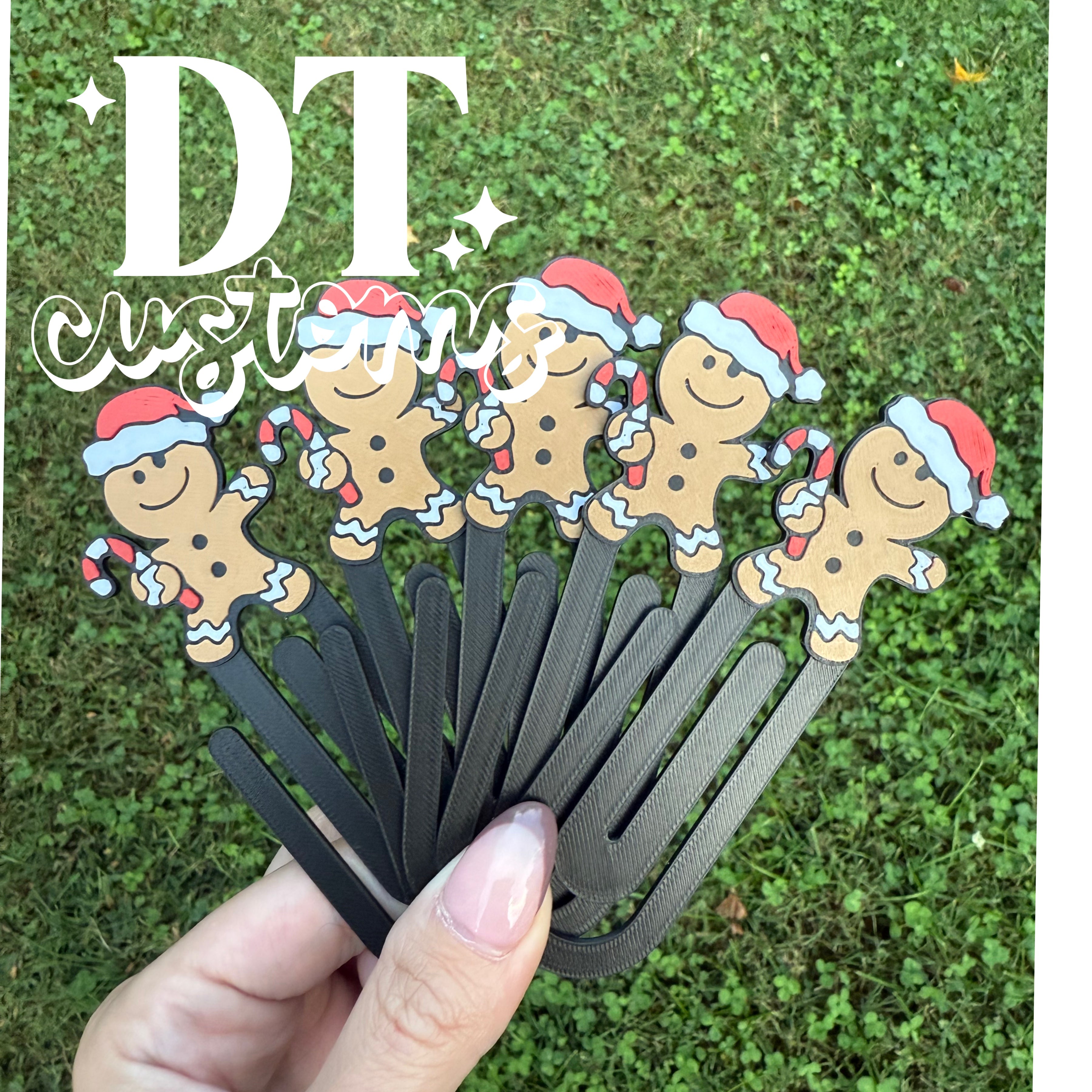 Single Gingerbread Candycane 3D Jumbo Paper Clip