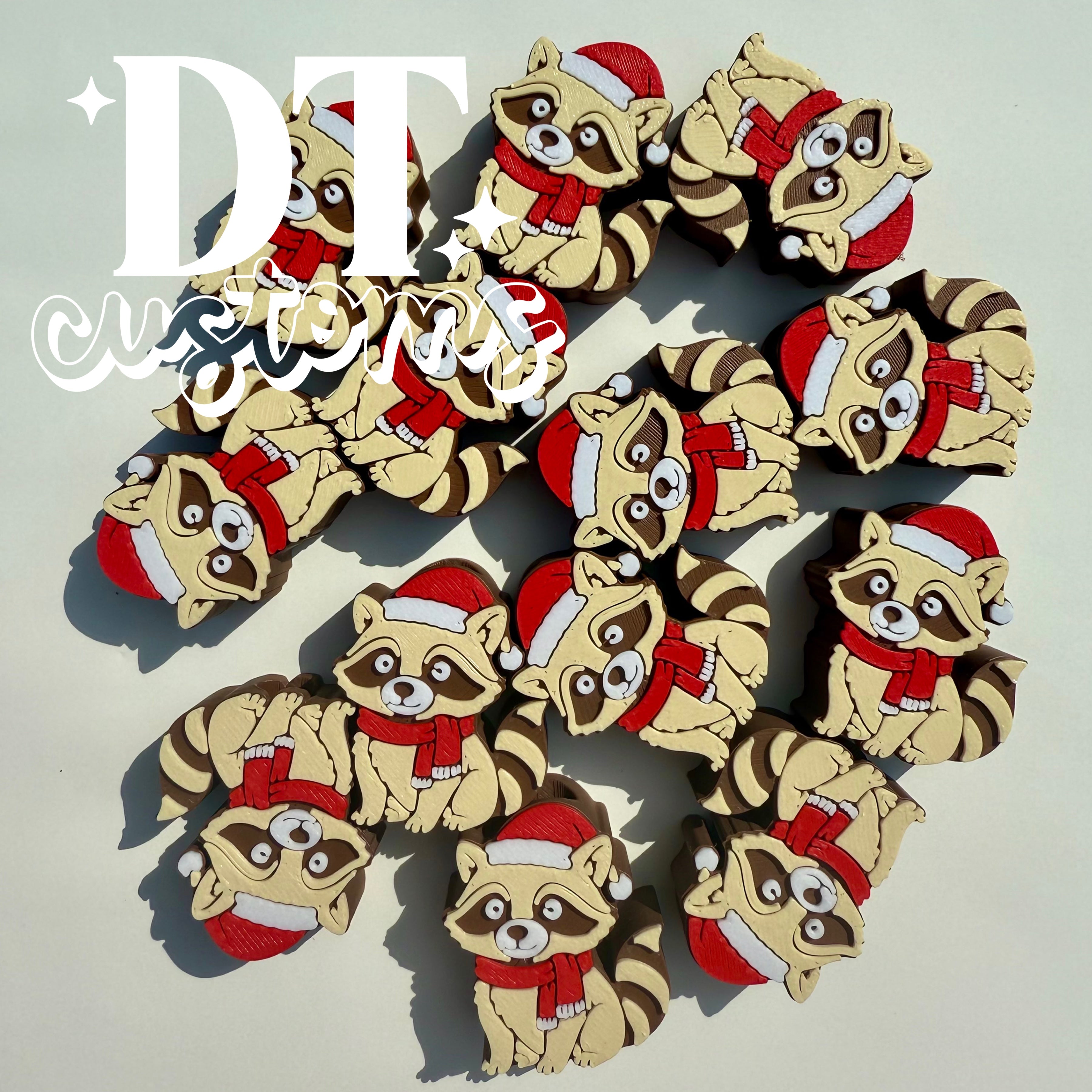 Wholesale Christmas Raccoon 3D Straw Topper