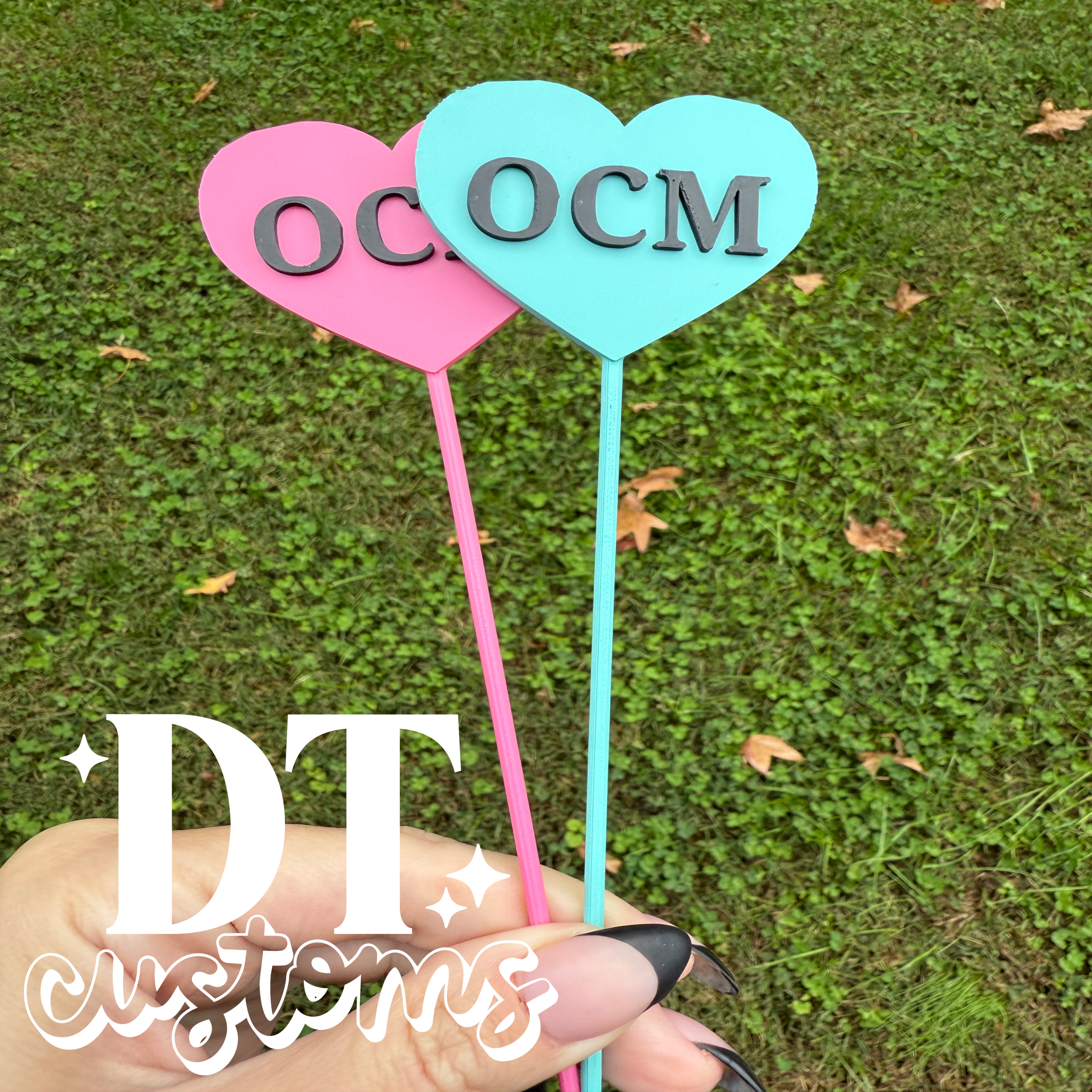 Custom Business Initial Heart Glitter Pokey Tool
