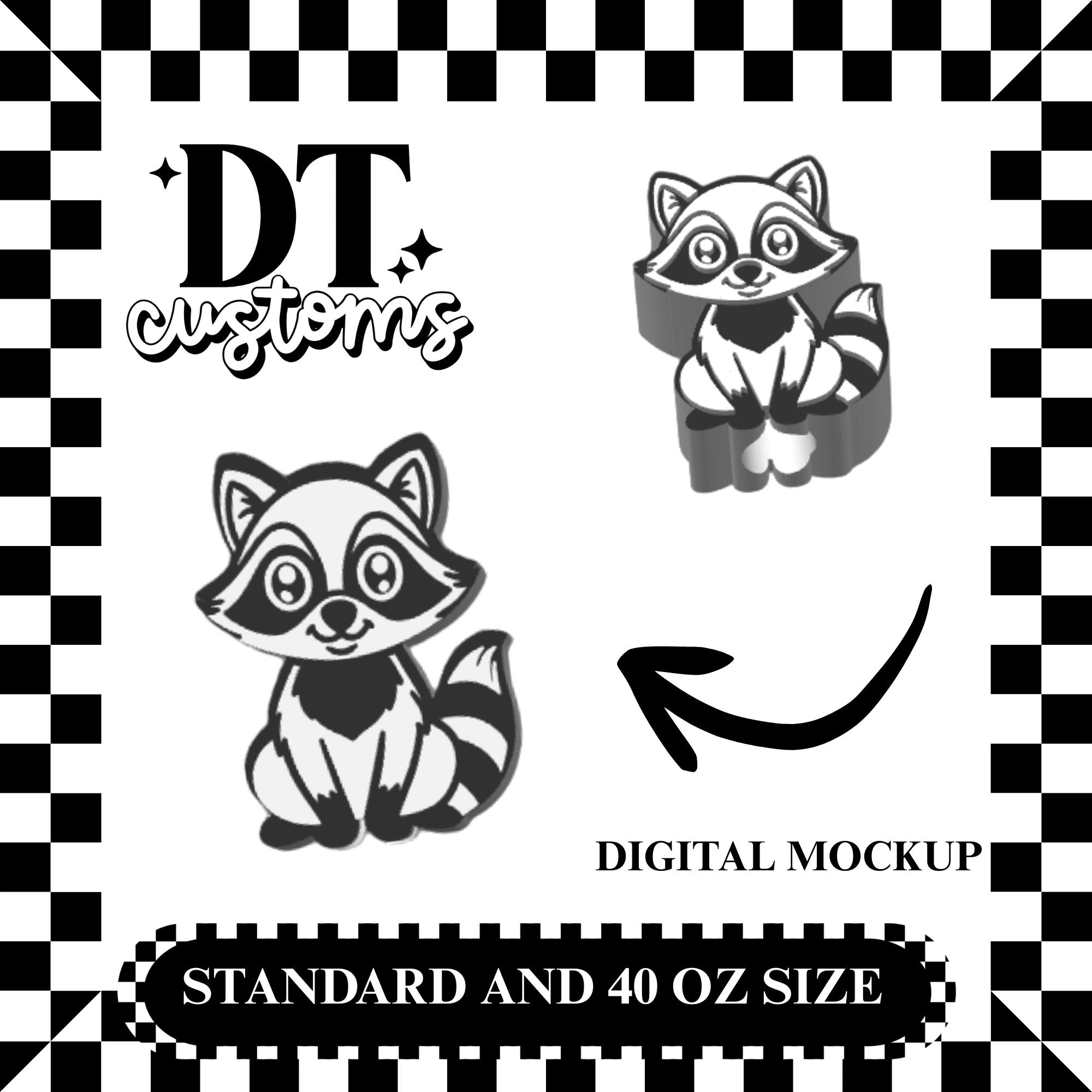 Wholesale Raccoon 3D Straw Topper