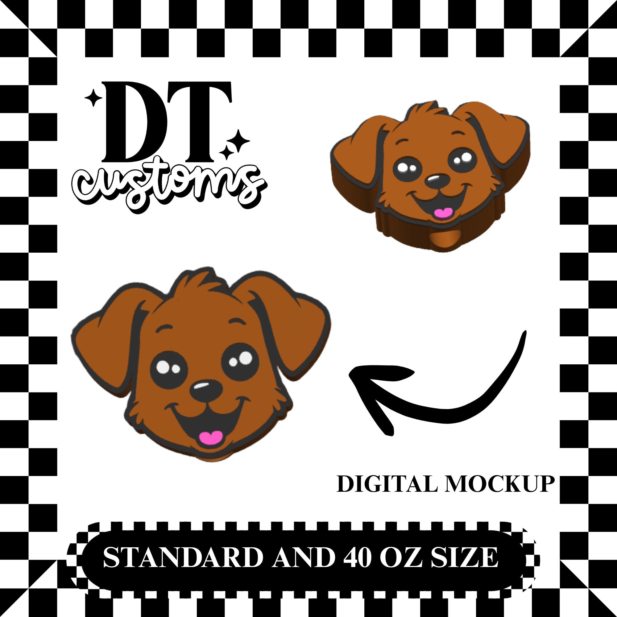 Wholesale Puppy 3D Straw Topper