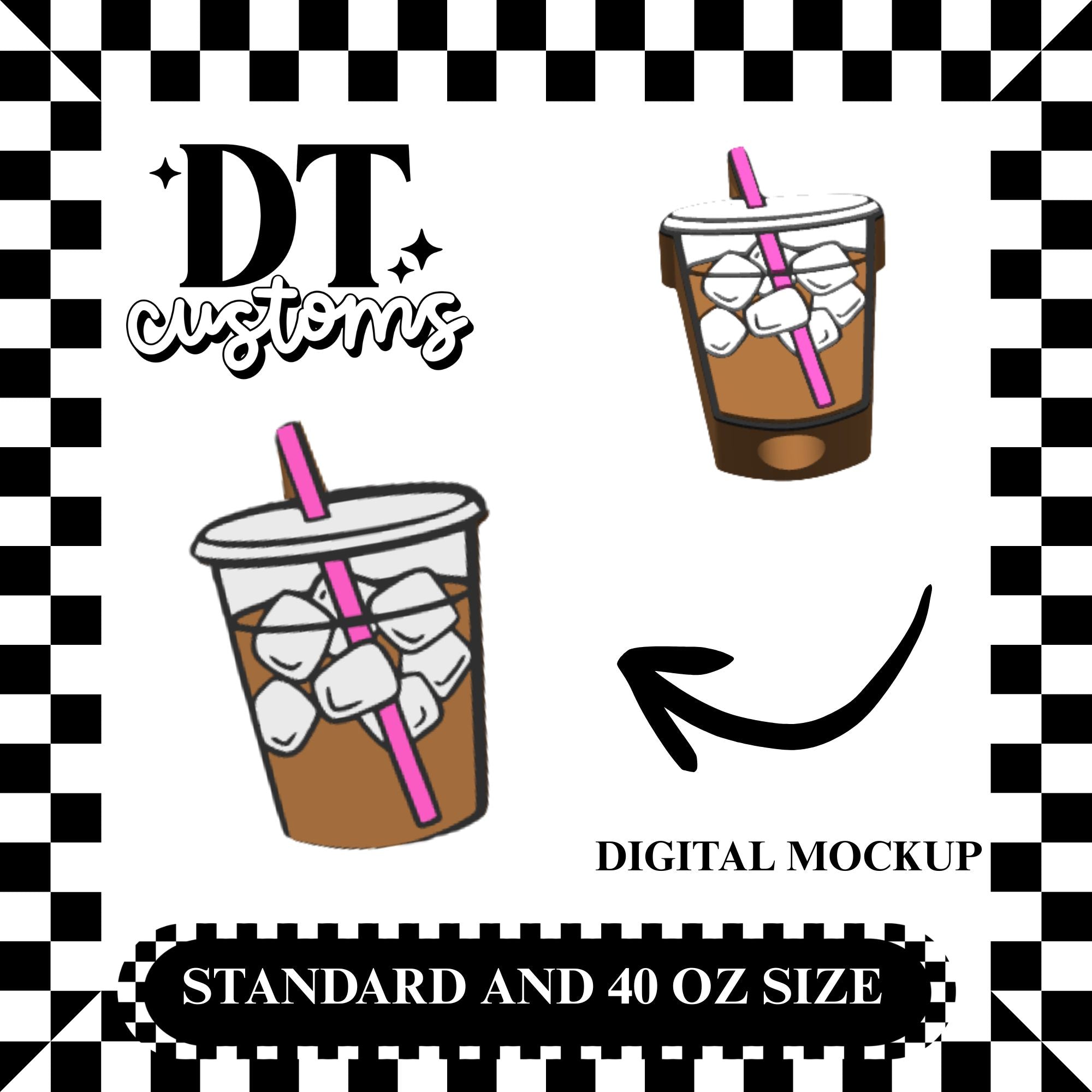 Wholesale Iced Coffee 3D Straw Topper