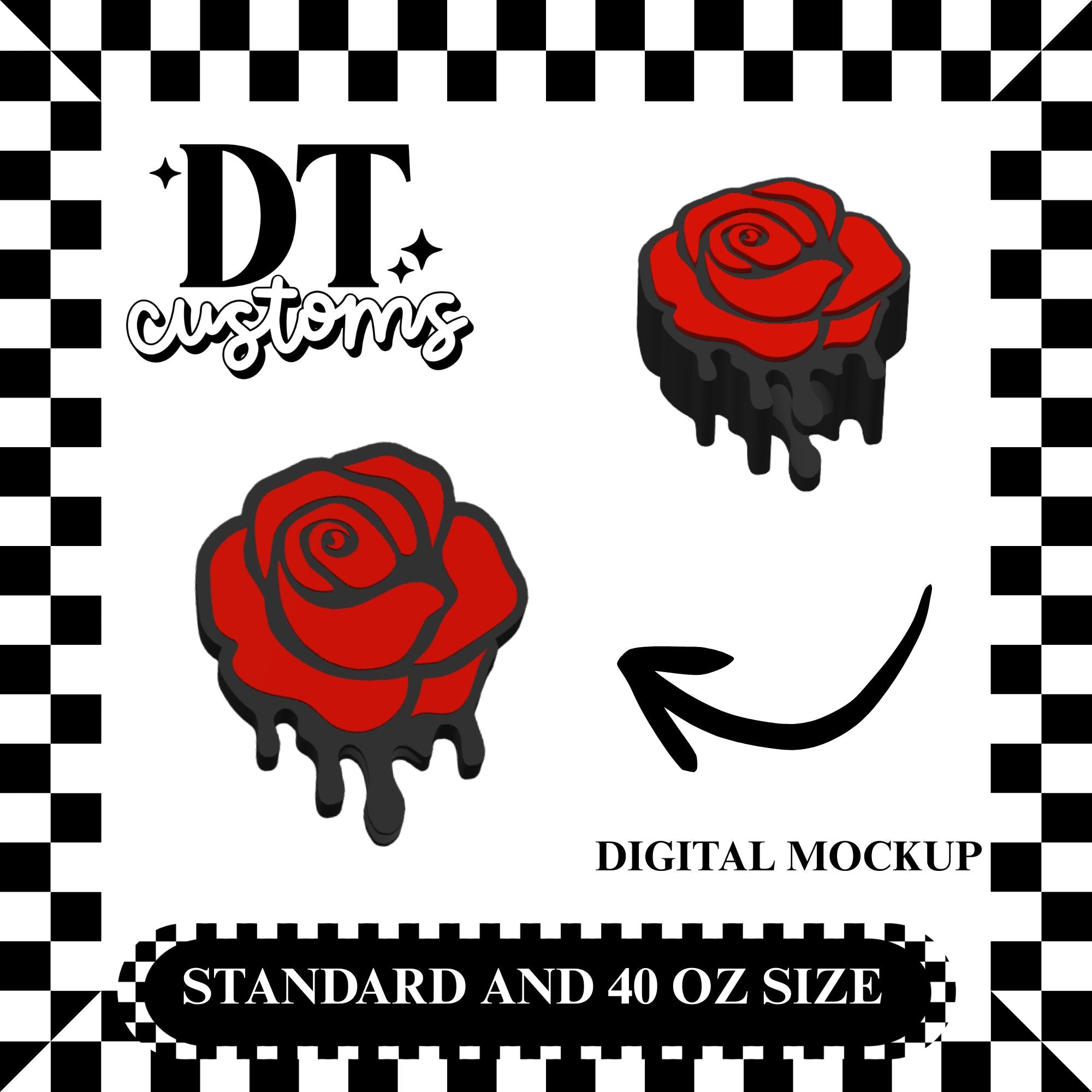 Wholesale Drip Rose 3D Straw Topper