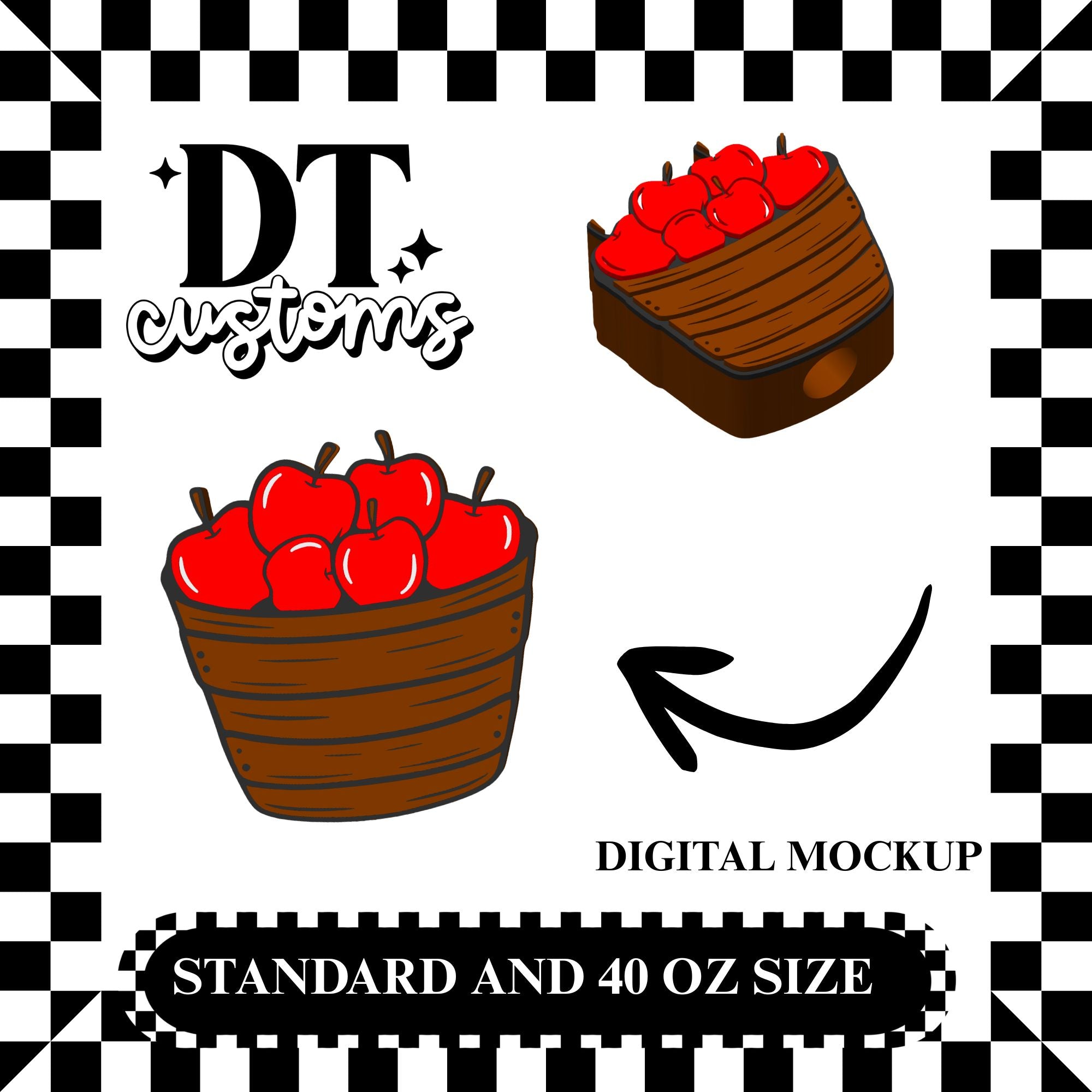 Wholesale Apple Barrel 3D Straw Topper