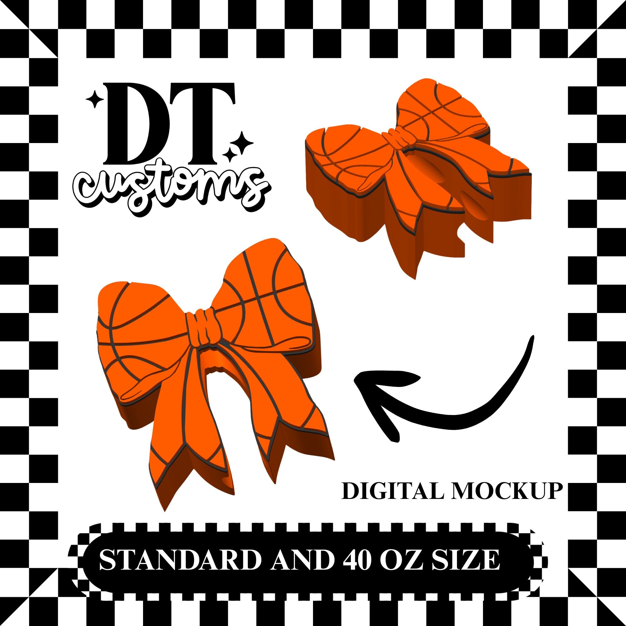Wholesale Basketball Bow 3D Straw Topper