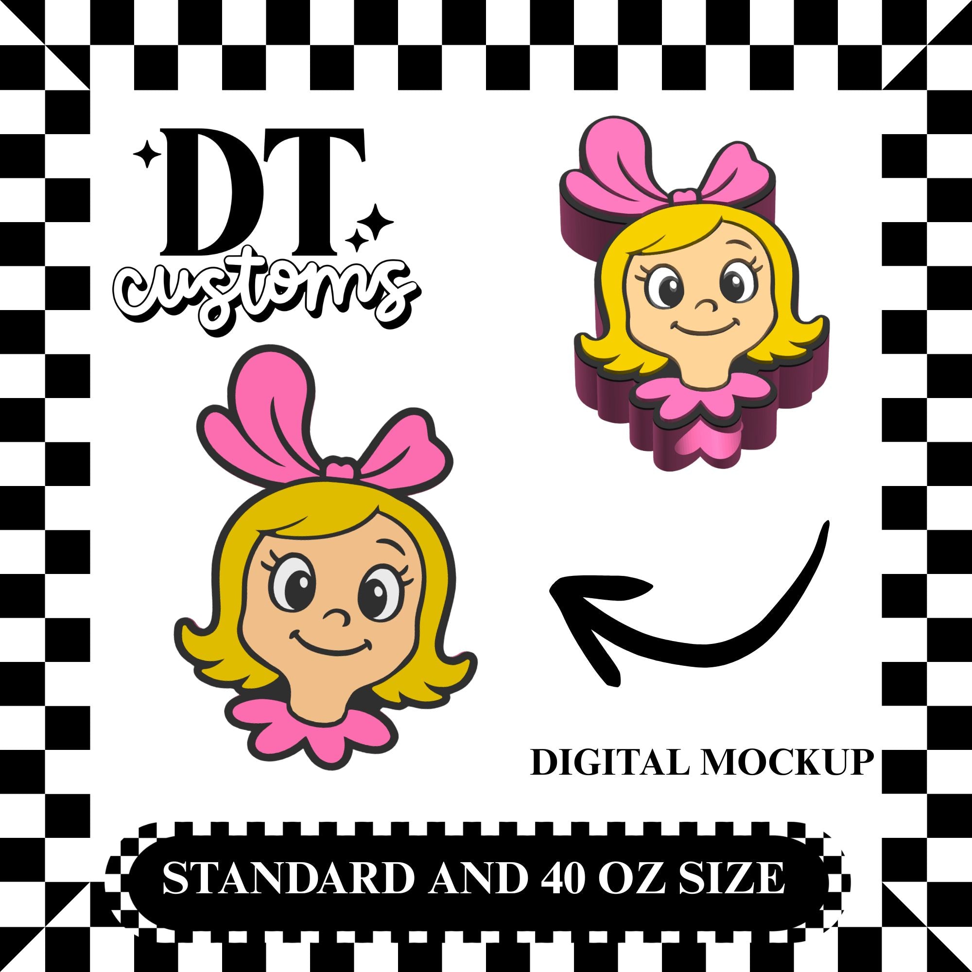 Wholesale Cindy Lou Who 3D Straw Topper