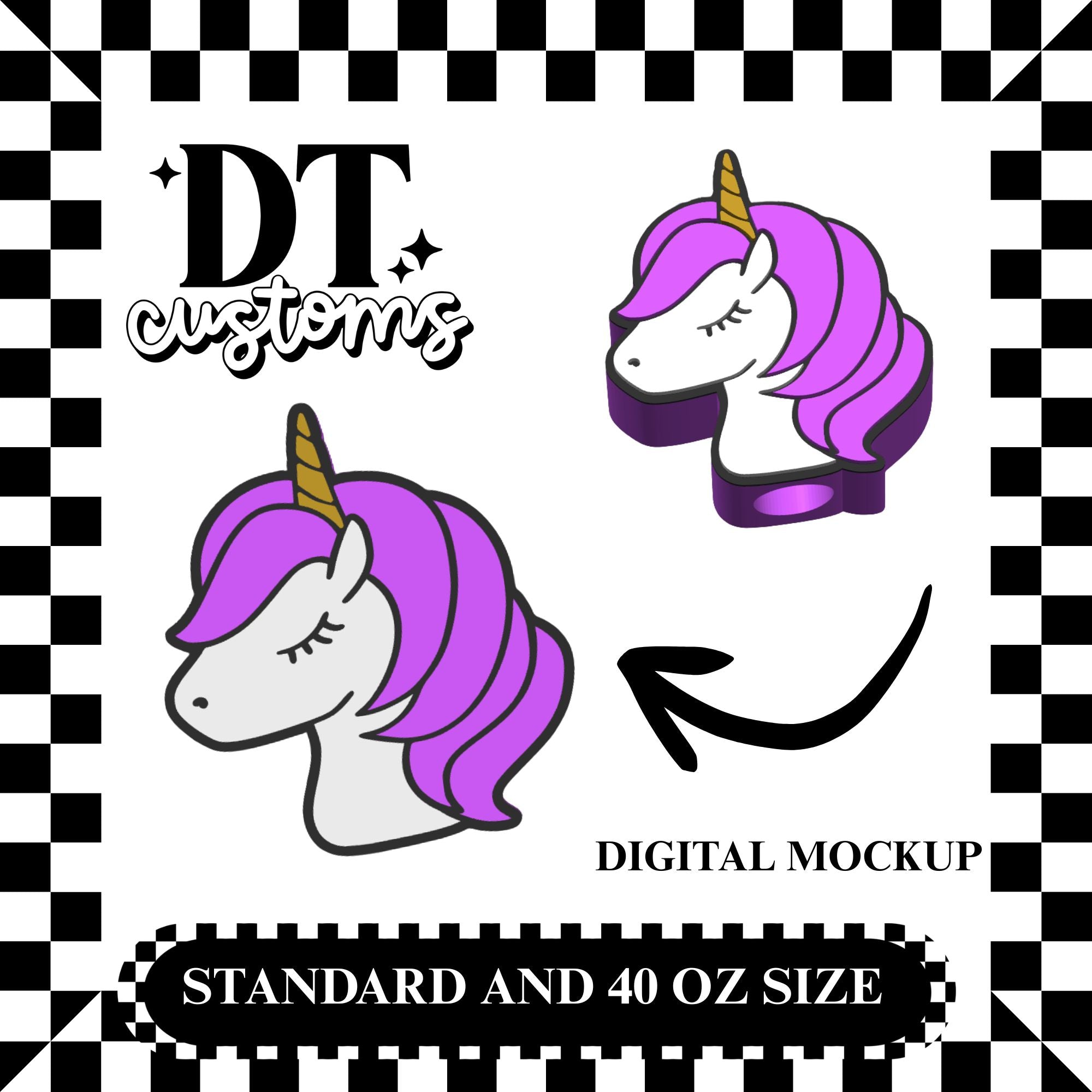 Wholesale Pretty Unicorn 3D Straw Topper