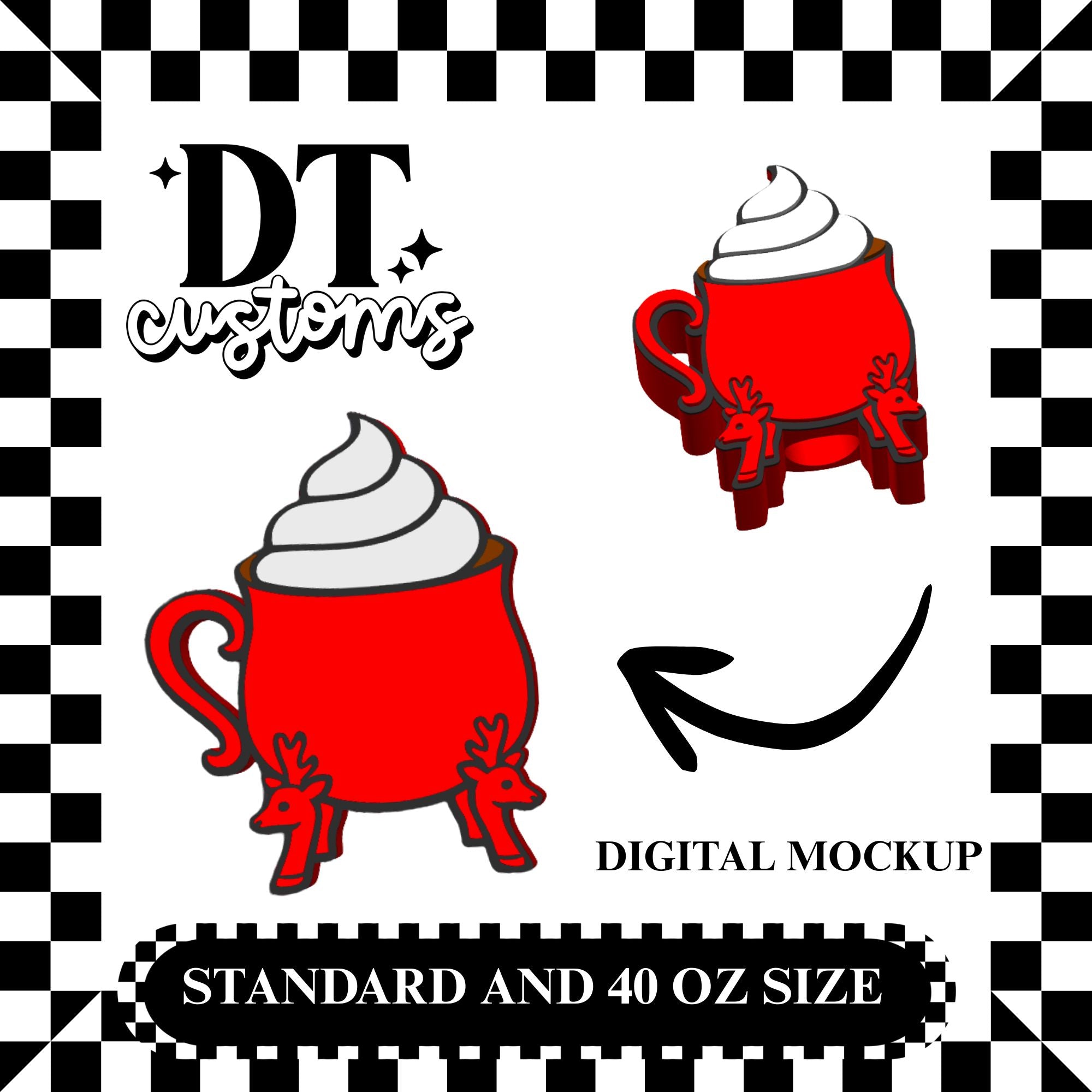 Wholesale Red Judy's Hot Cocoa 3D Straw Topper