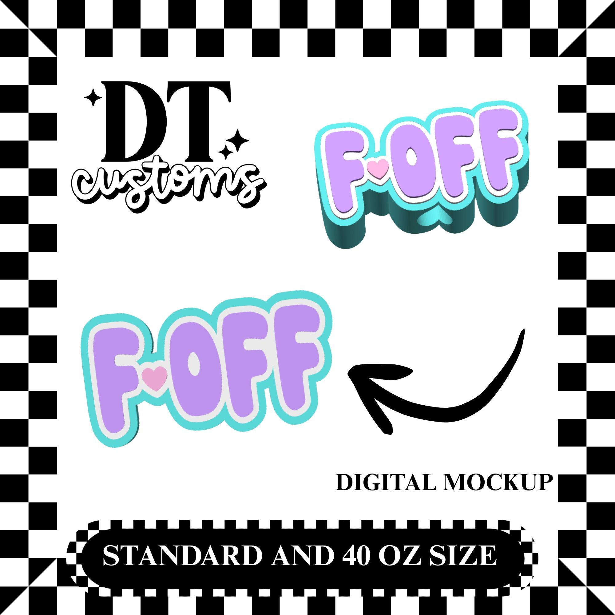 Wholesale F Off 3D Straw Topper