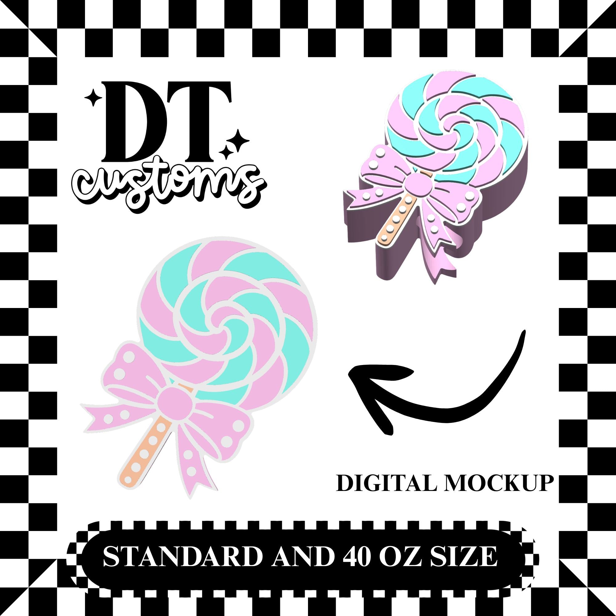 Wholesale Candyland Lollipop 3D Straw Topper