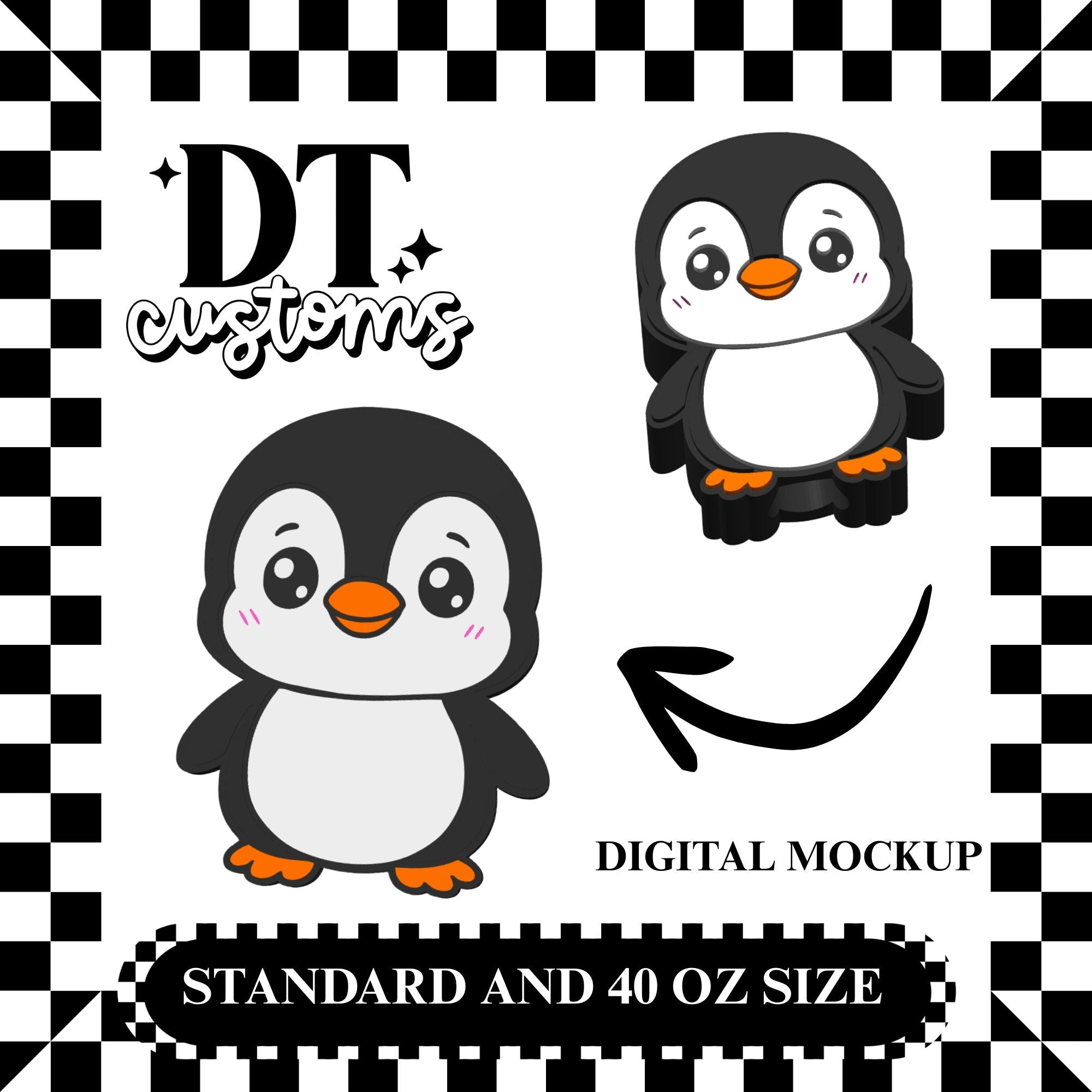 Wholesale Penguin 3D Straw Topper