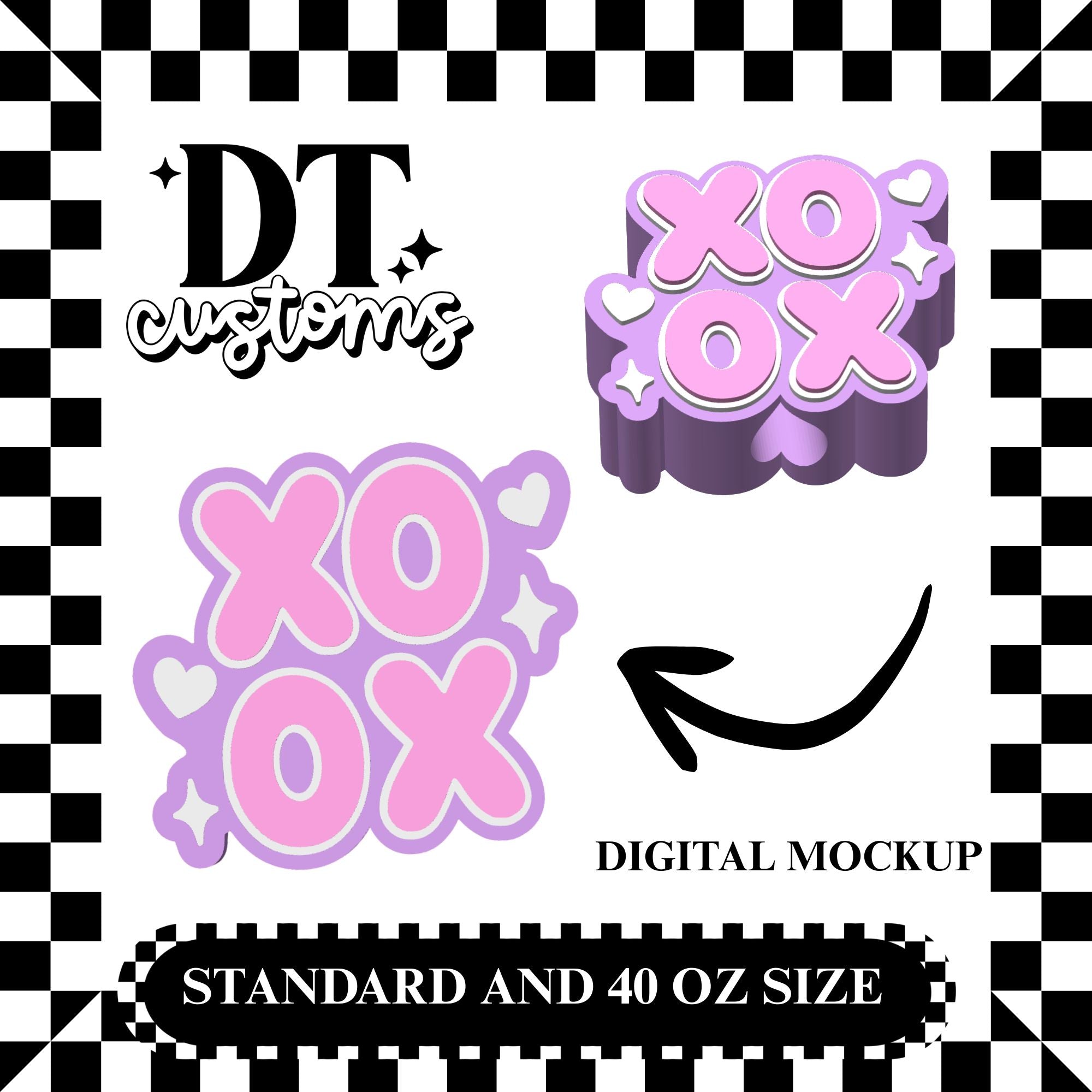 Wholesale XOXO 3D Straw Topper