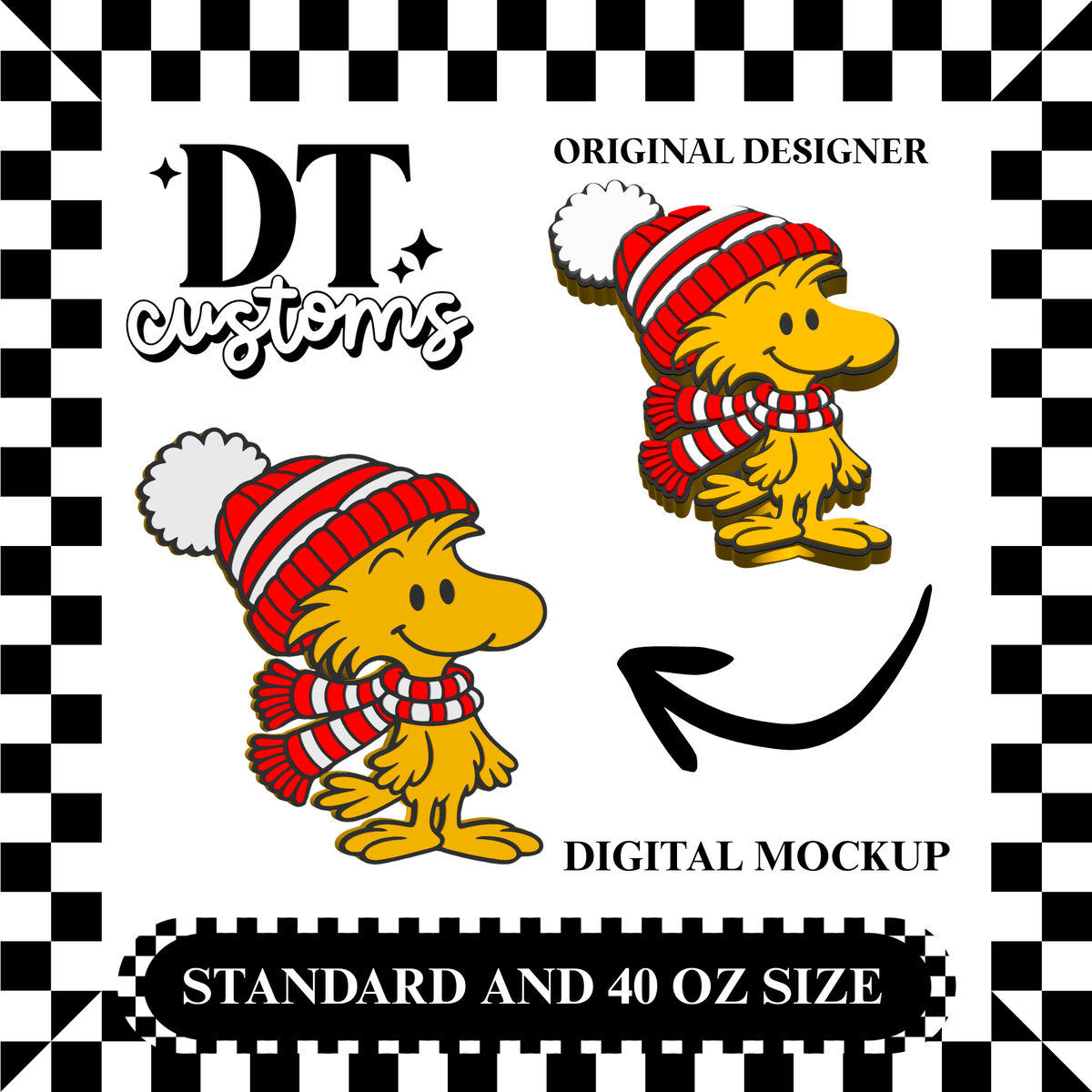 Wholesale Winter Stock Bird 3D Straw Topper Designed By DT Customs