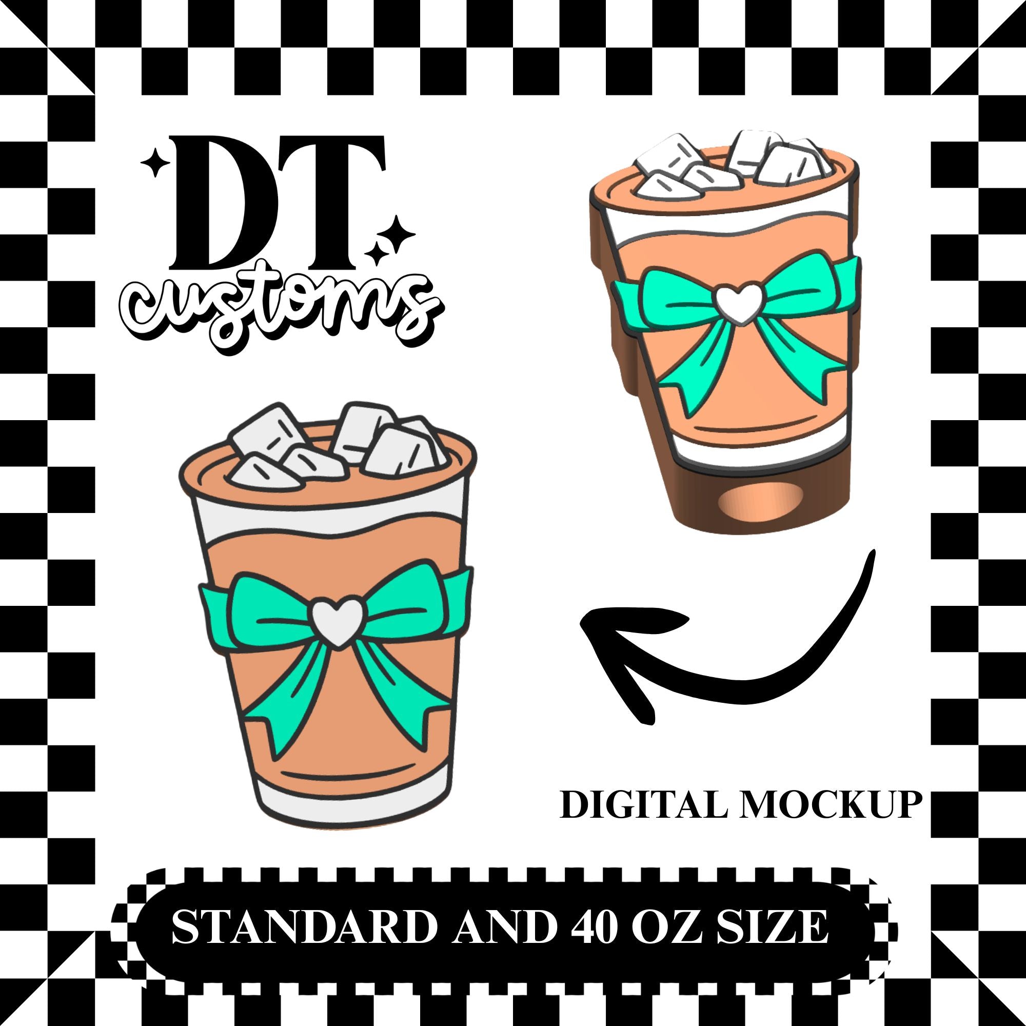 Wholesale Bow Iced Coffee No Straw 3D Straw Topper