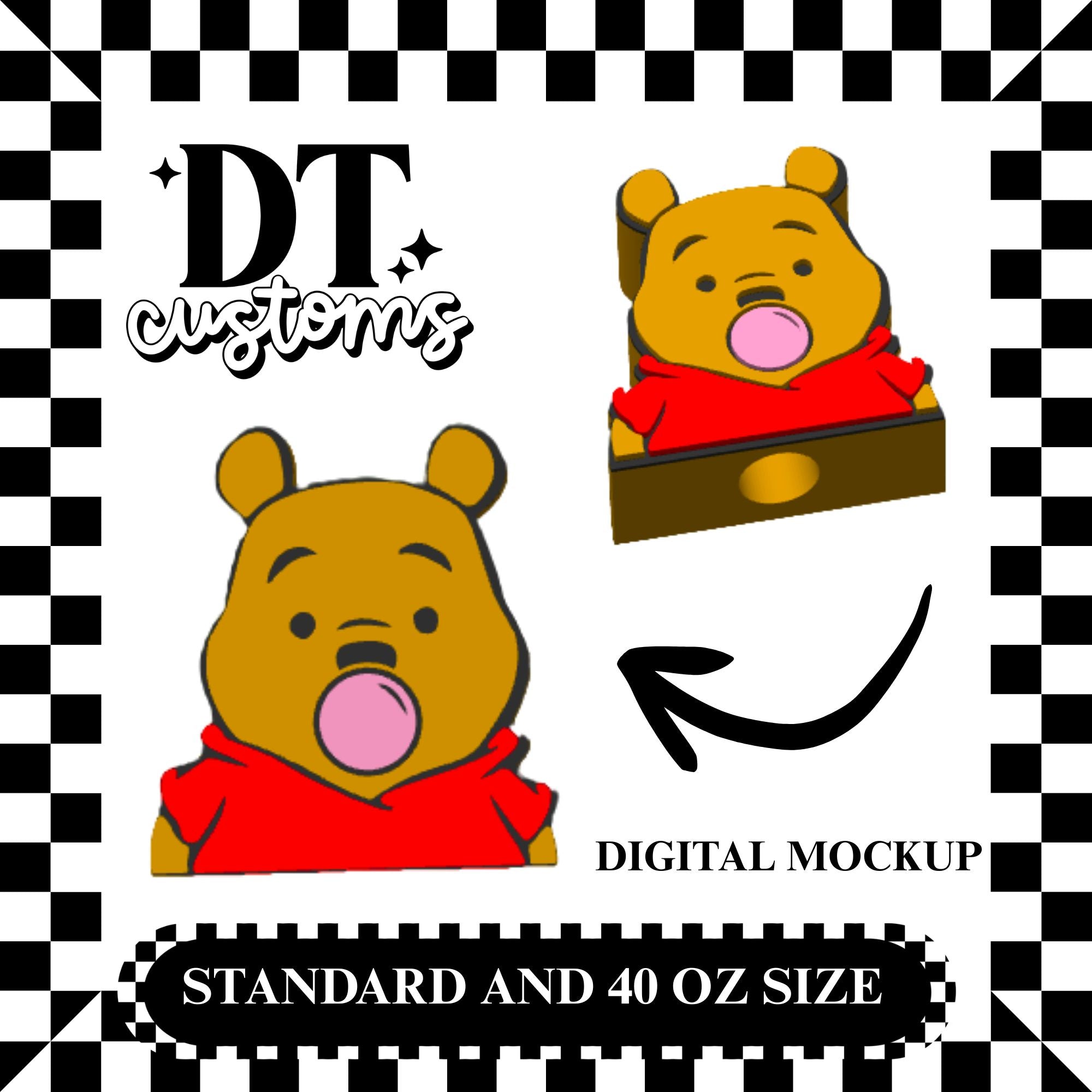 Wholesale Silly Bear Bubblegum 3D Straw Topper