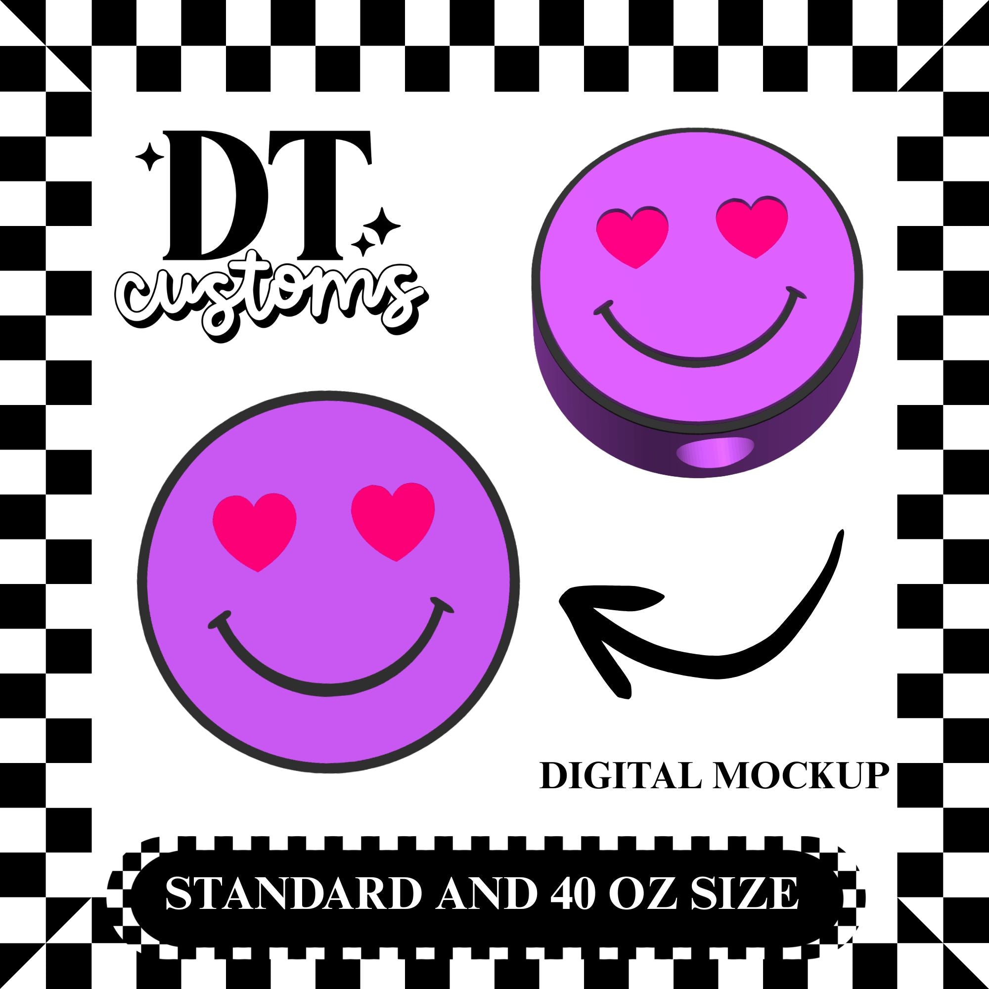 Wholesale Heart Eyes Smiley 3D Straw Topper