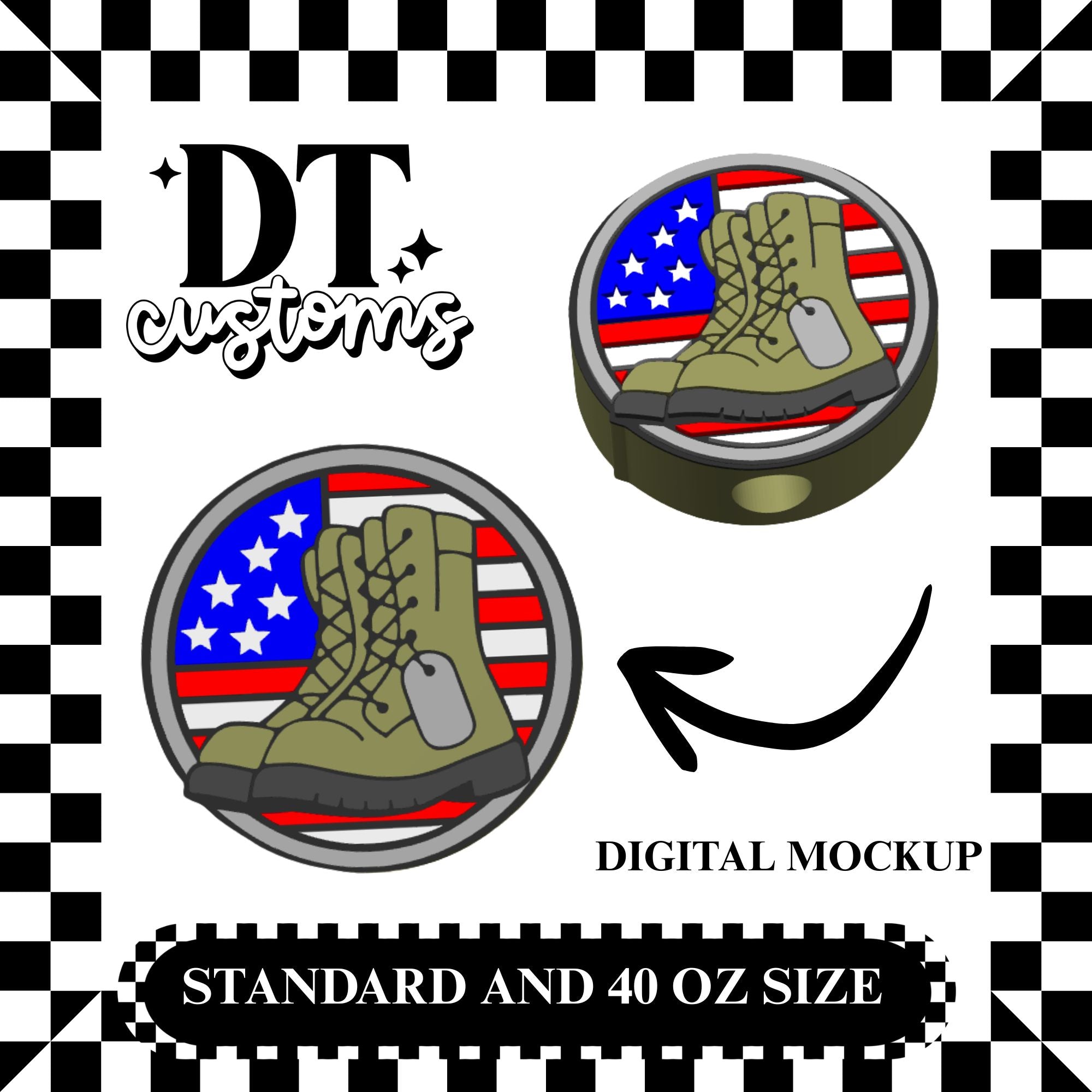 EXCLUSIVE Wholesale America Military Boots 3D Straw Topper