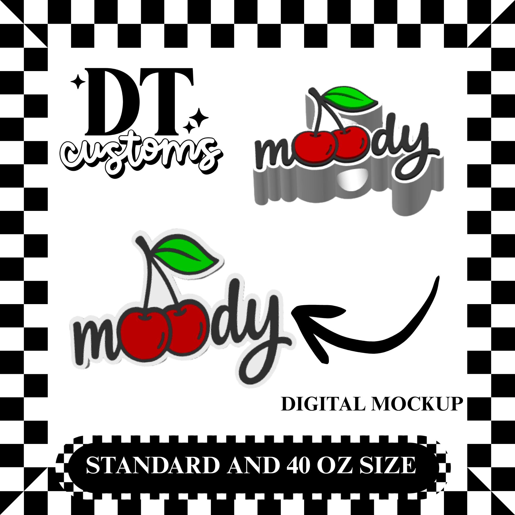 Wholesale Moody Cherry 3D Straw Topper