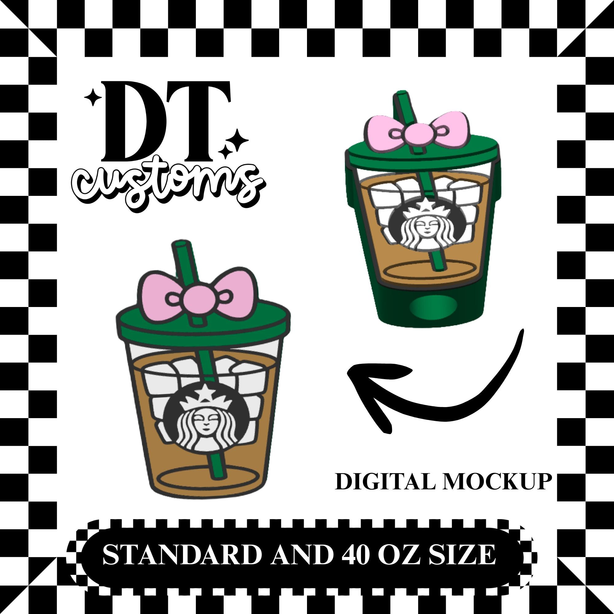 Wholesale Starbs Bow Drink 3D Straw Topper