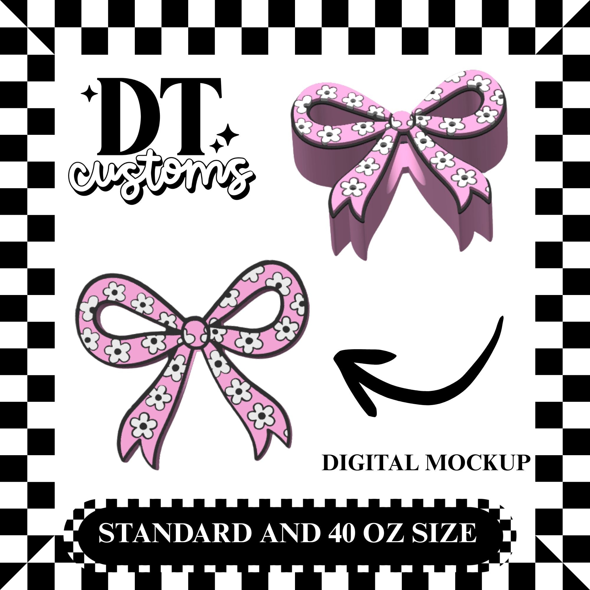 Wholesale Daisy Bow 3D Straw Topper