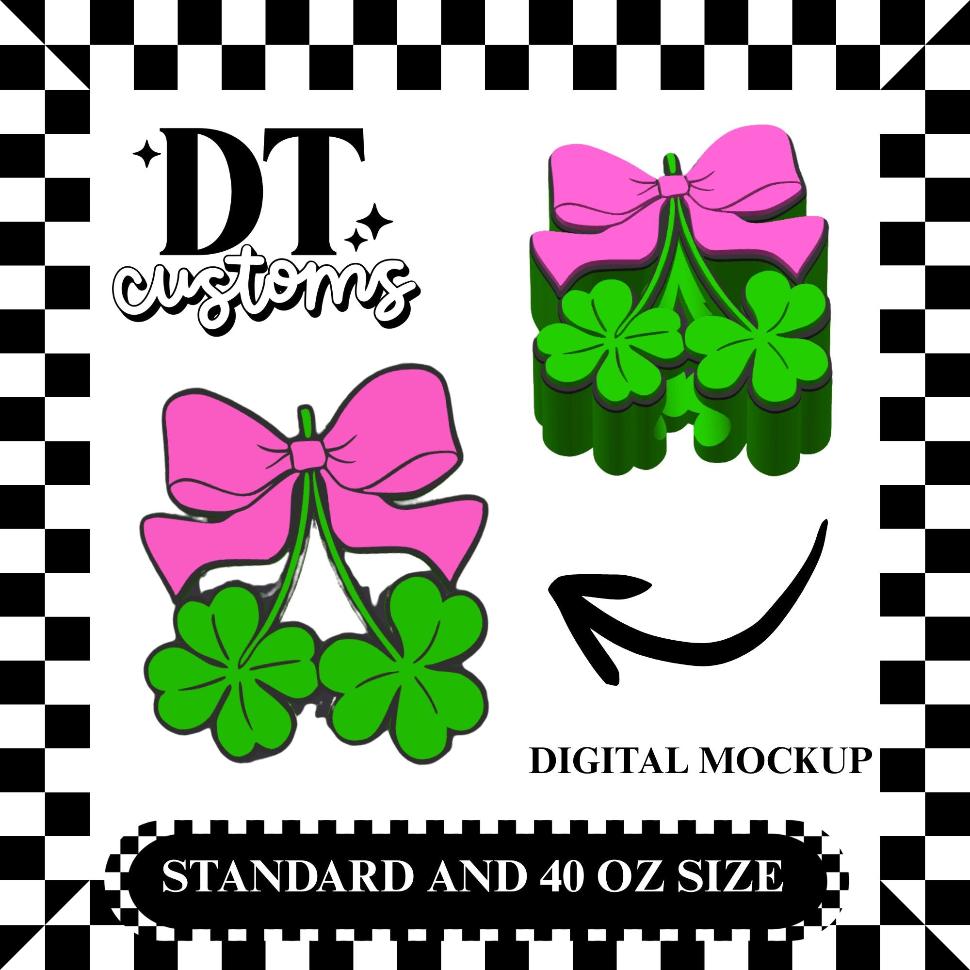 Wholesale Shamrock Cherries 3D Straw Topper