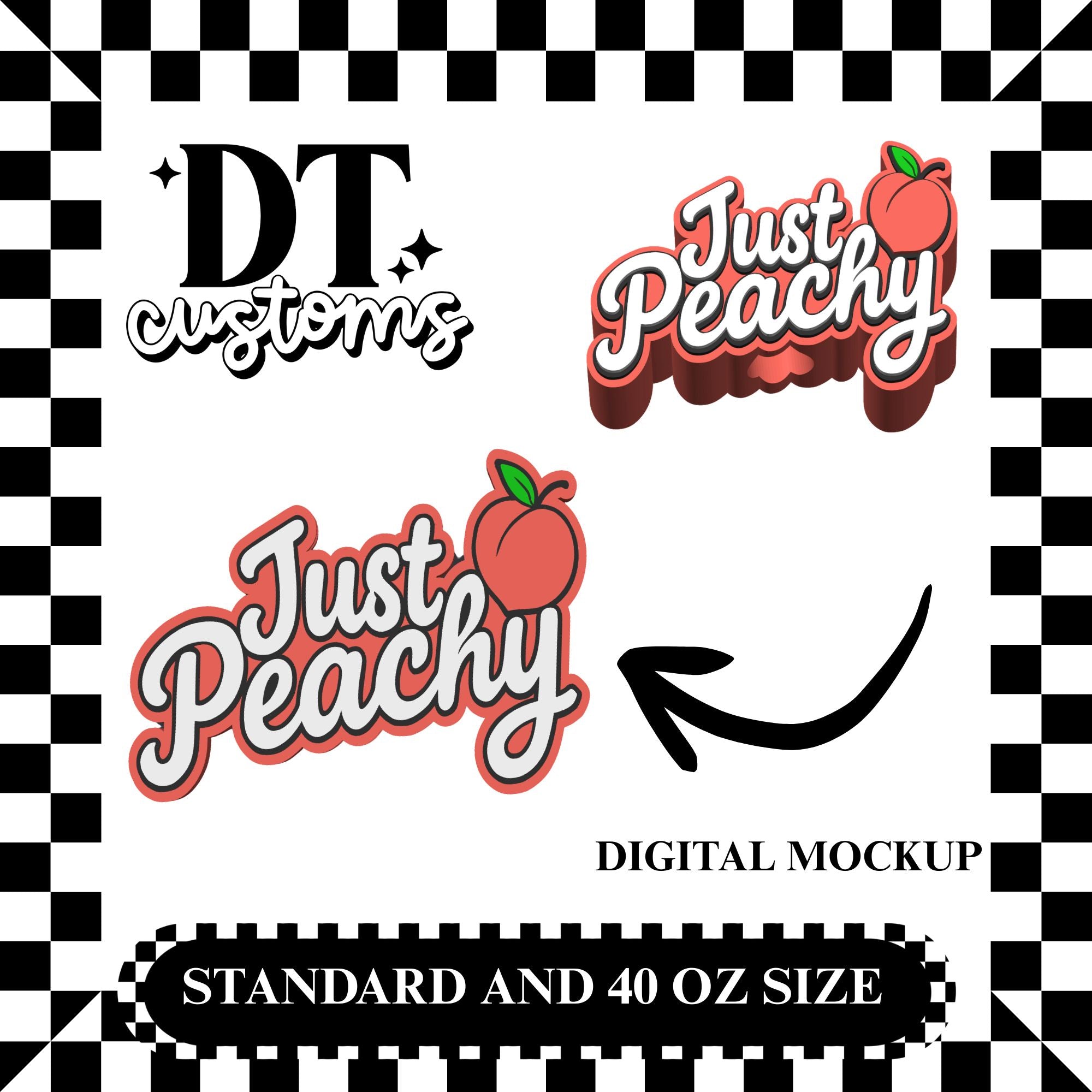Wholesale Just Peachy 3D Straw Topper