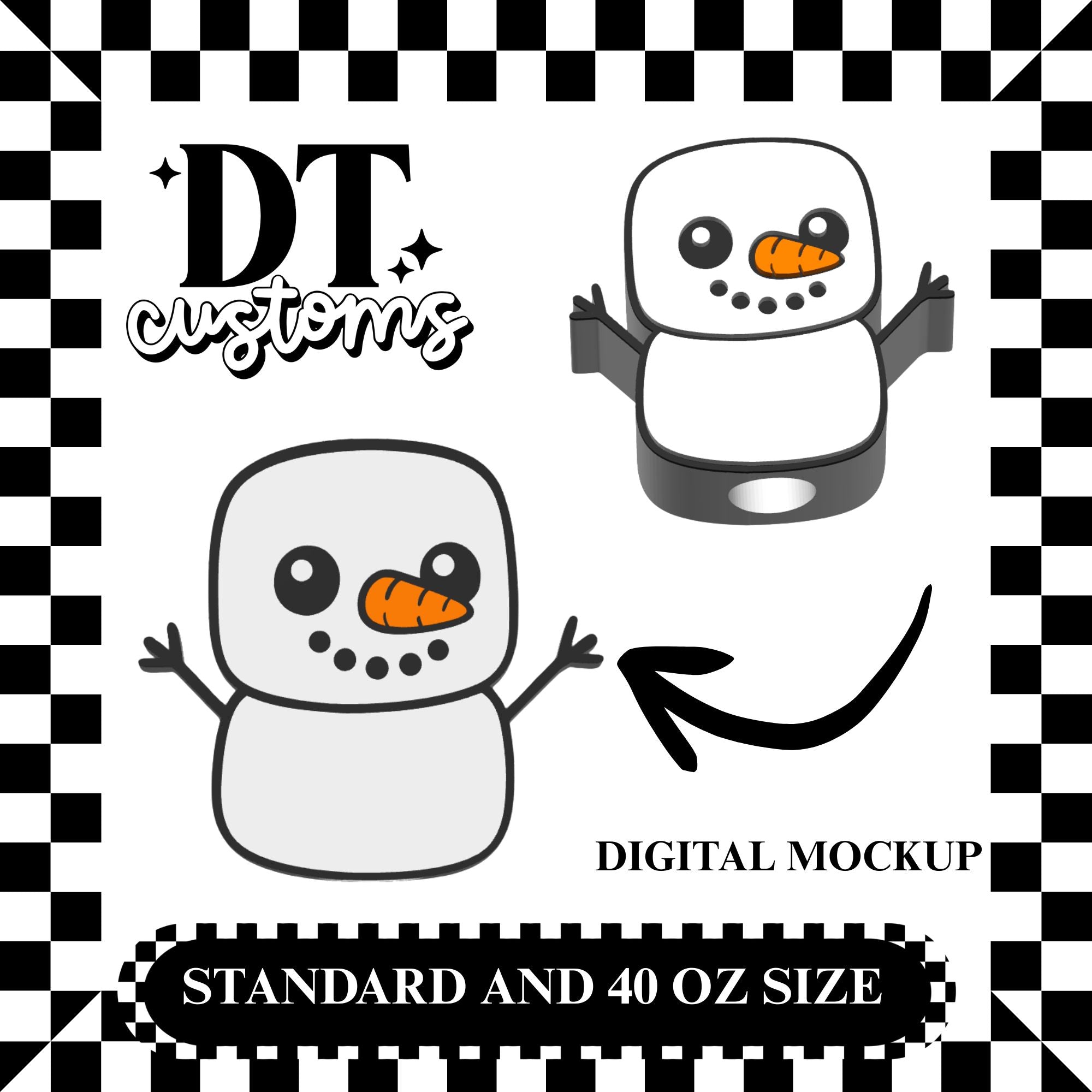 Wholesale Marshmallow Snowman 3D Straw Topper