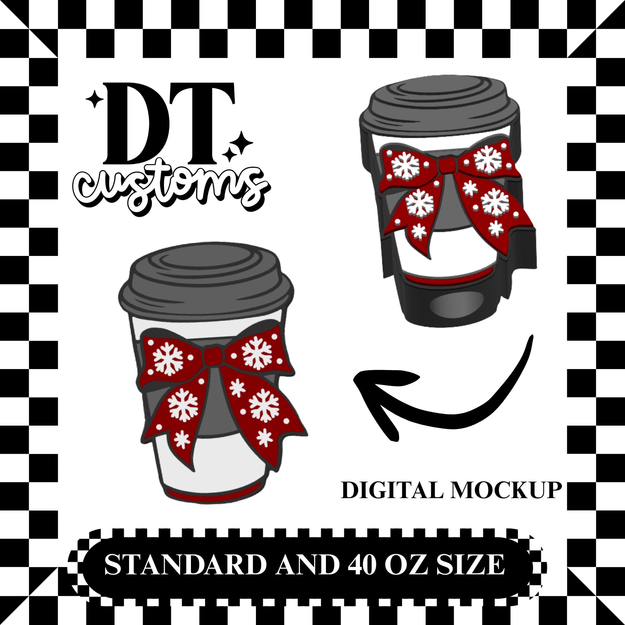 Wholesale Winter Bow Coffee Cup 3D Straw Topper