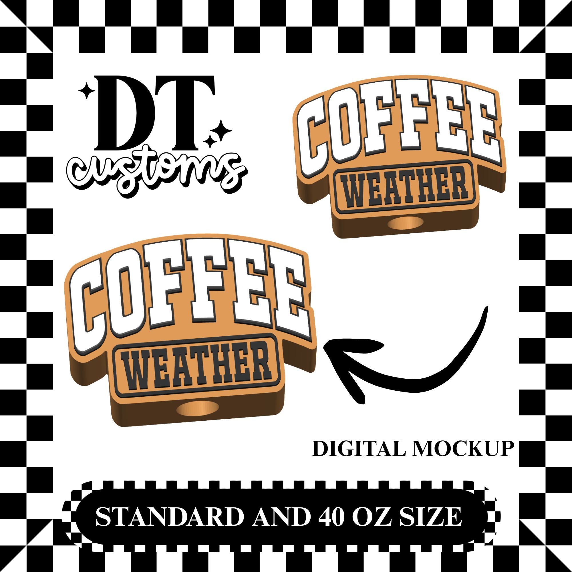 Wholesale Coffee Weather 3D Straw Topper