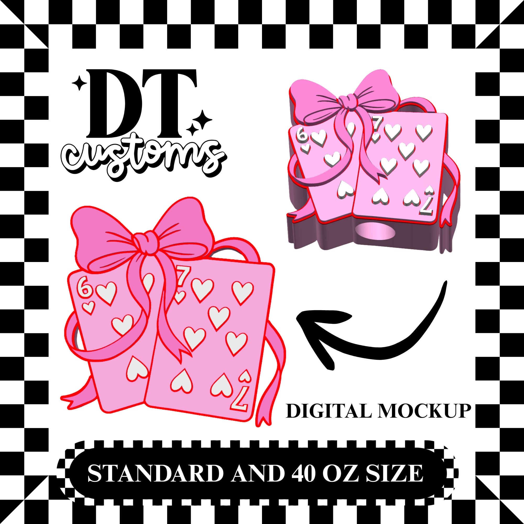 Wholesale Heart Bow Cards 3D Straw Topper
