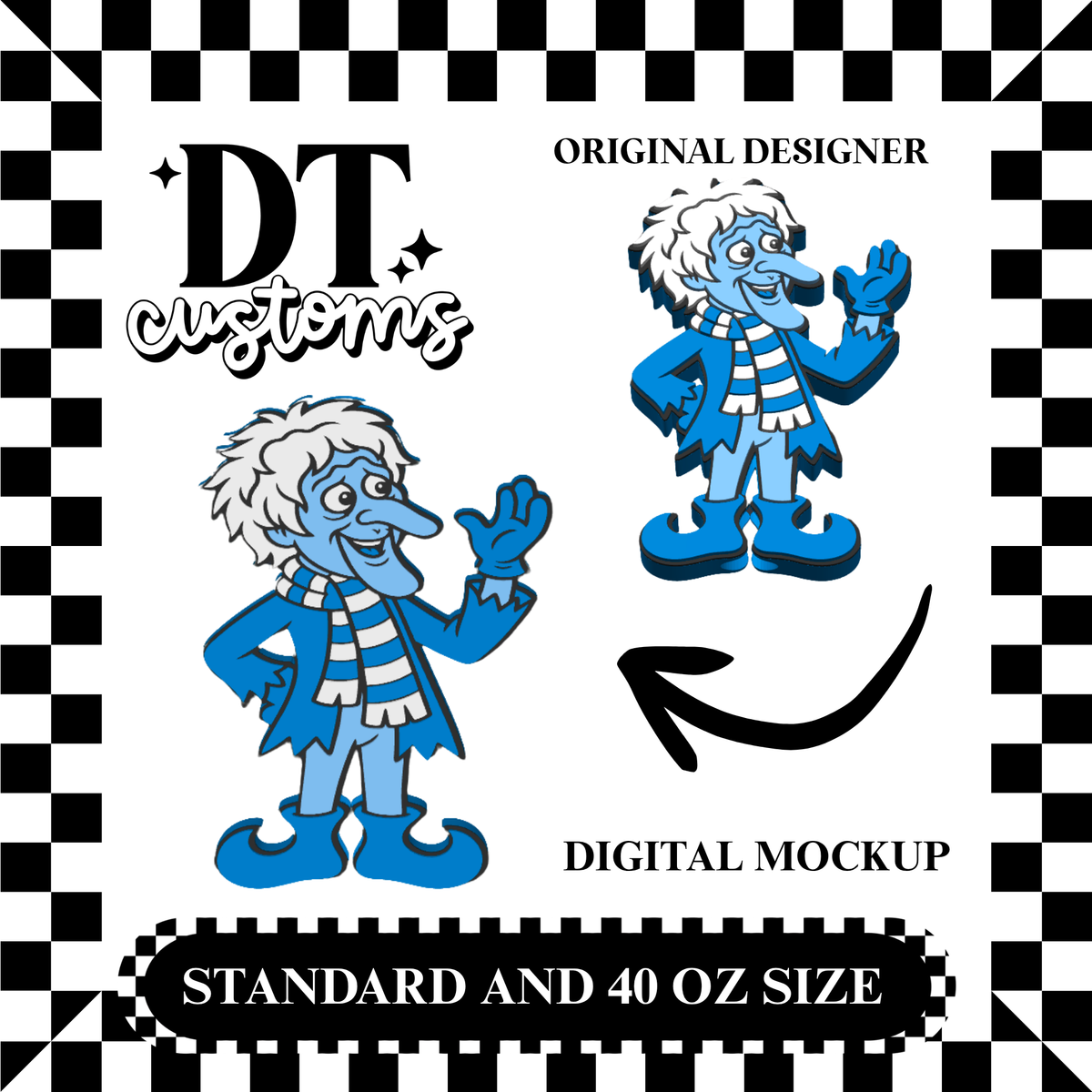 Wholesale Snow Miser 3D Straw Topper Designed By DT Customs