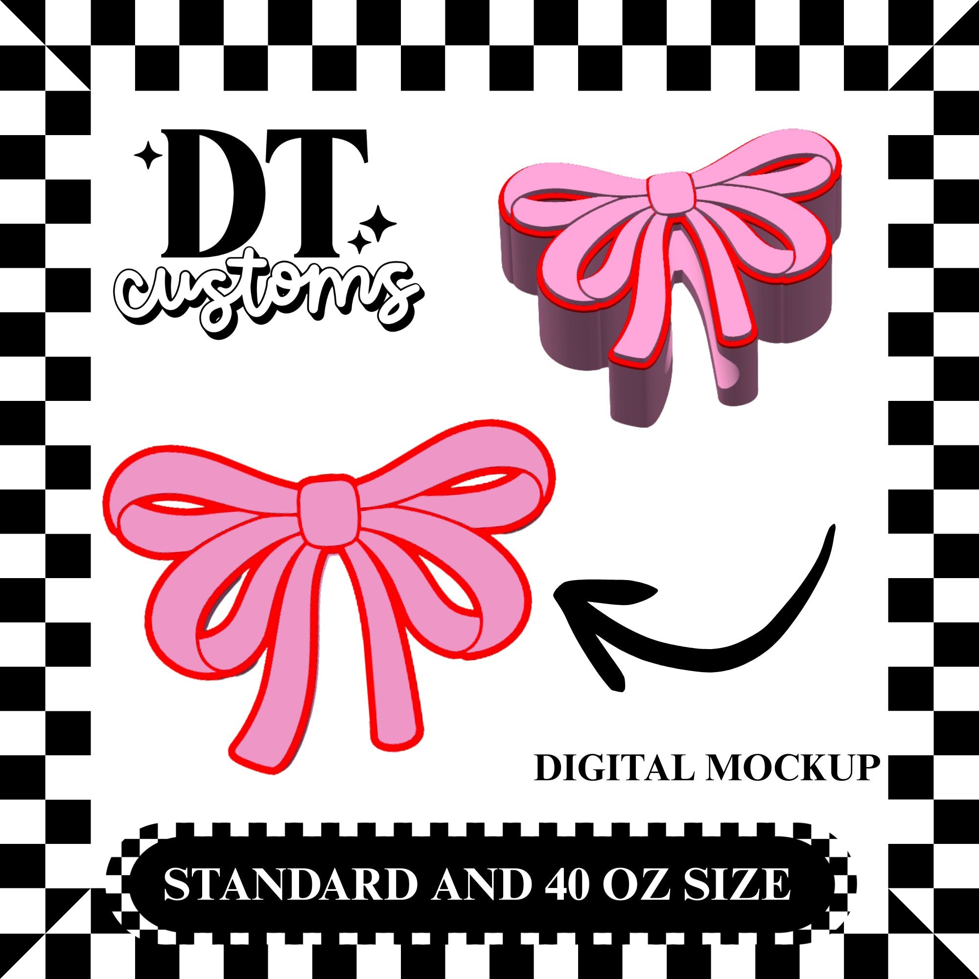 Wholesale Cutesy Bow 3D Straw Topper